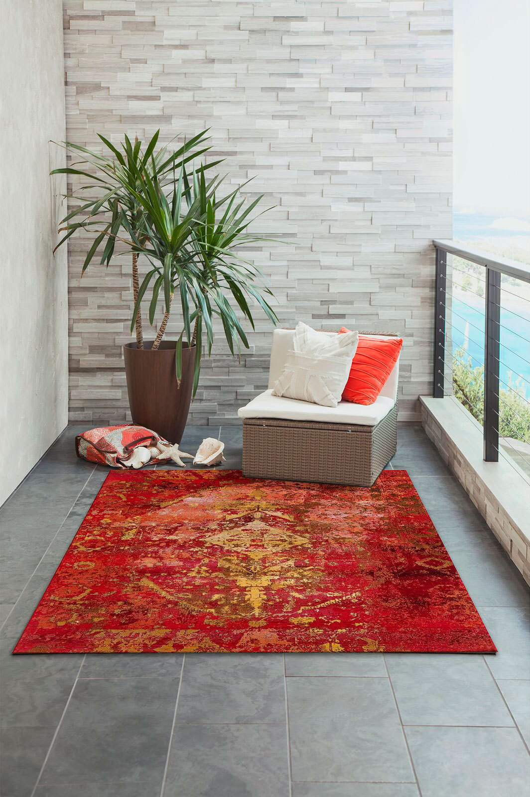Large View Aperto Transitional Red Rug