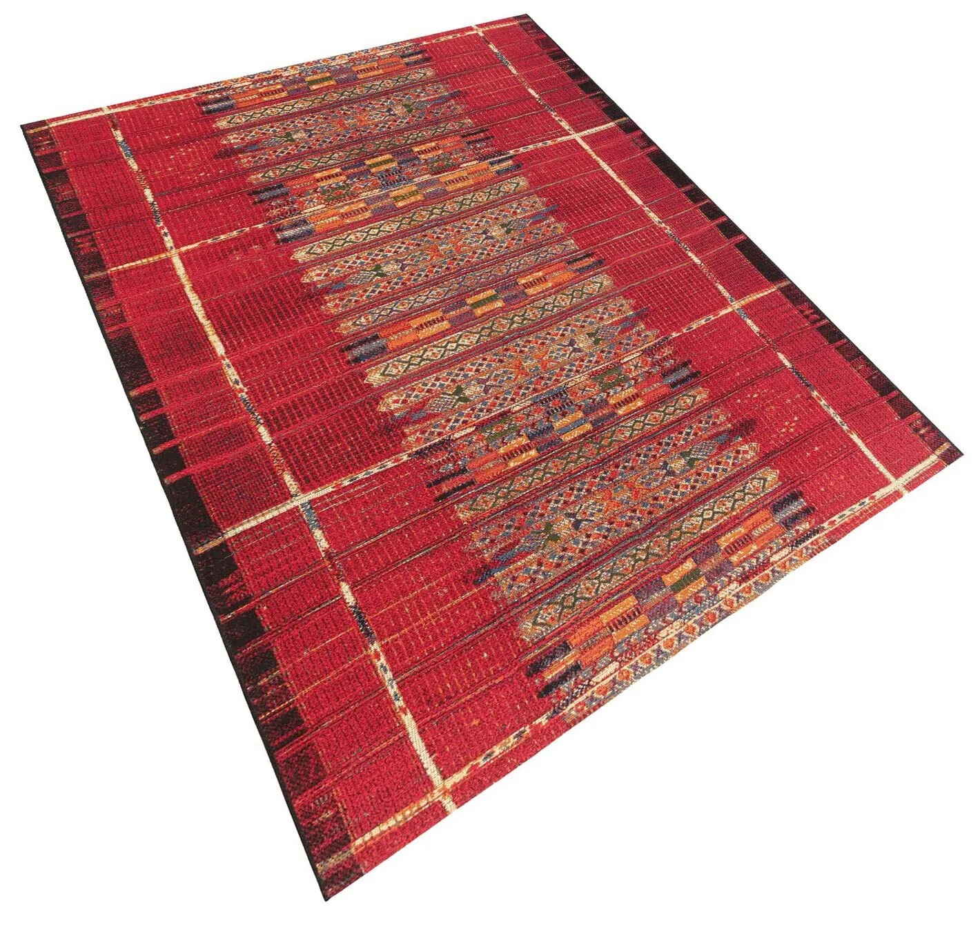 Large View Aperto Red Tribal Pattern Rug