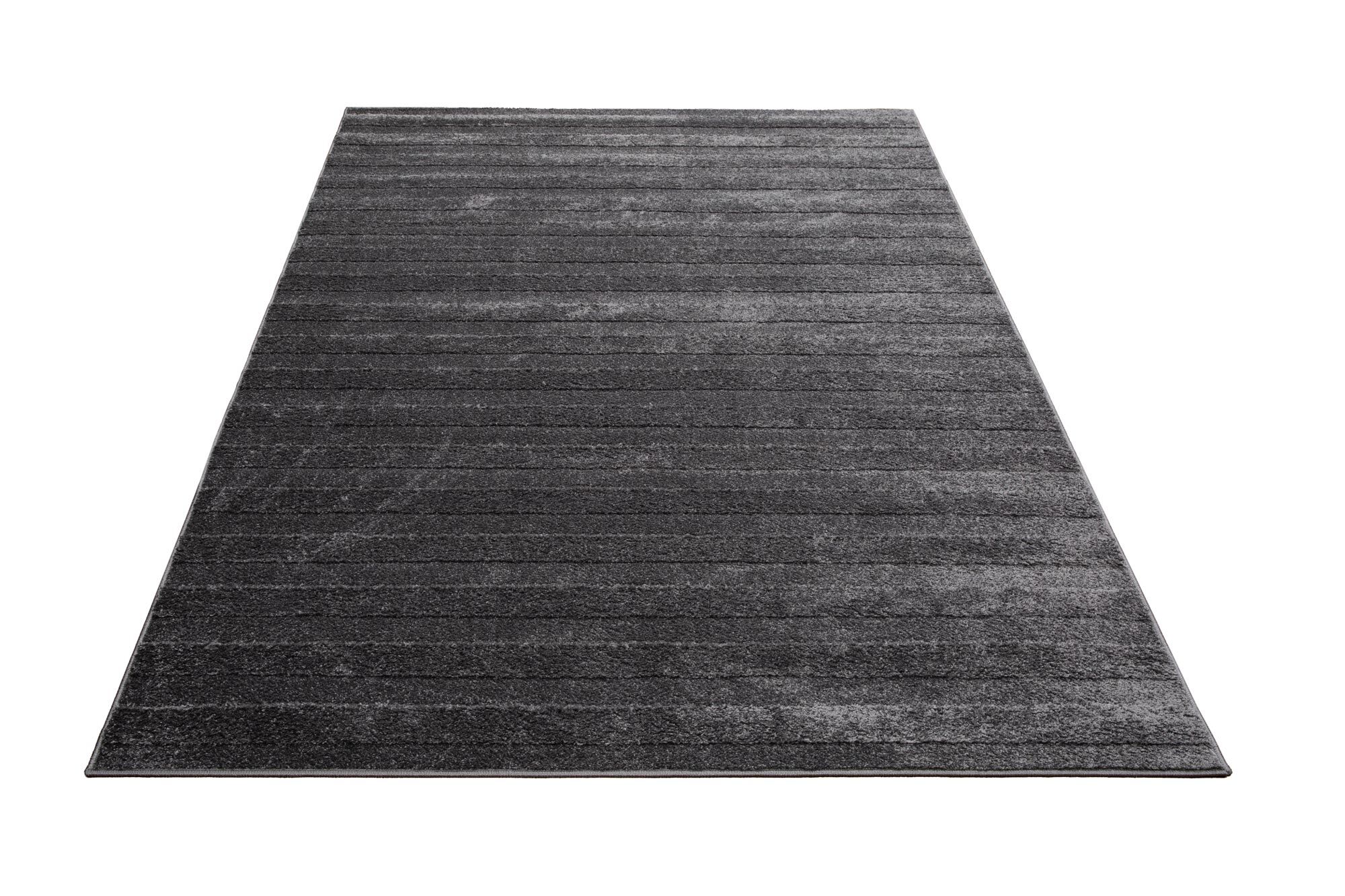 Large View Austin Plain Charcoal Striped Rug