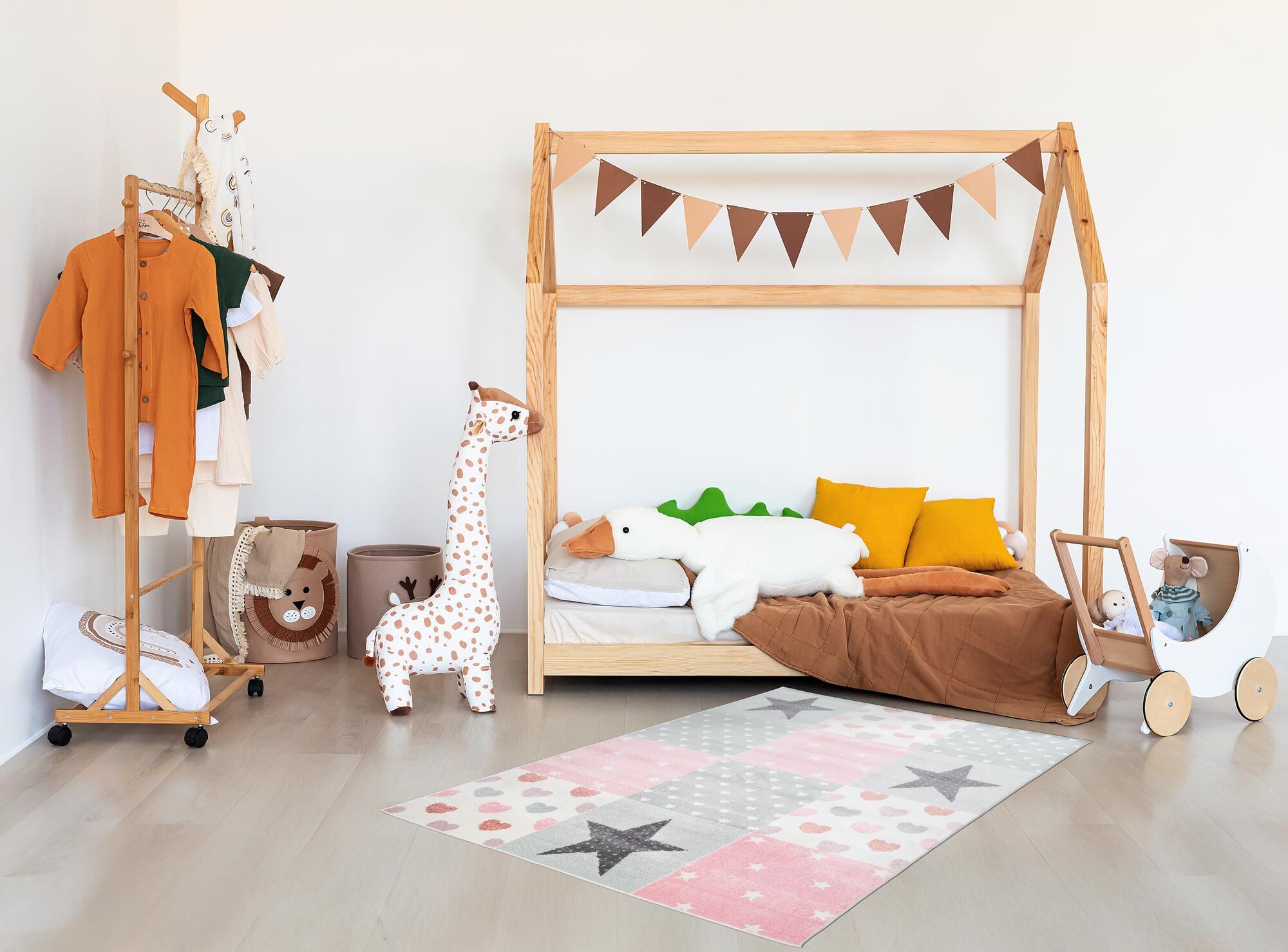Large View Candy Stars & Hearts Kids Rug