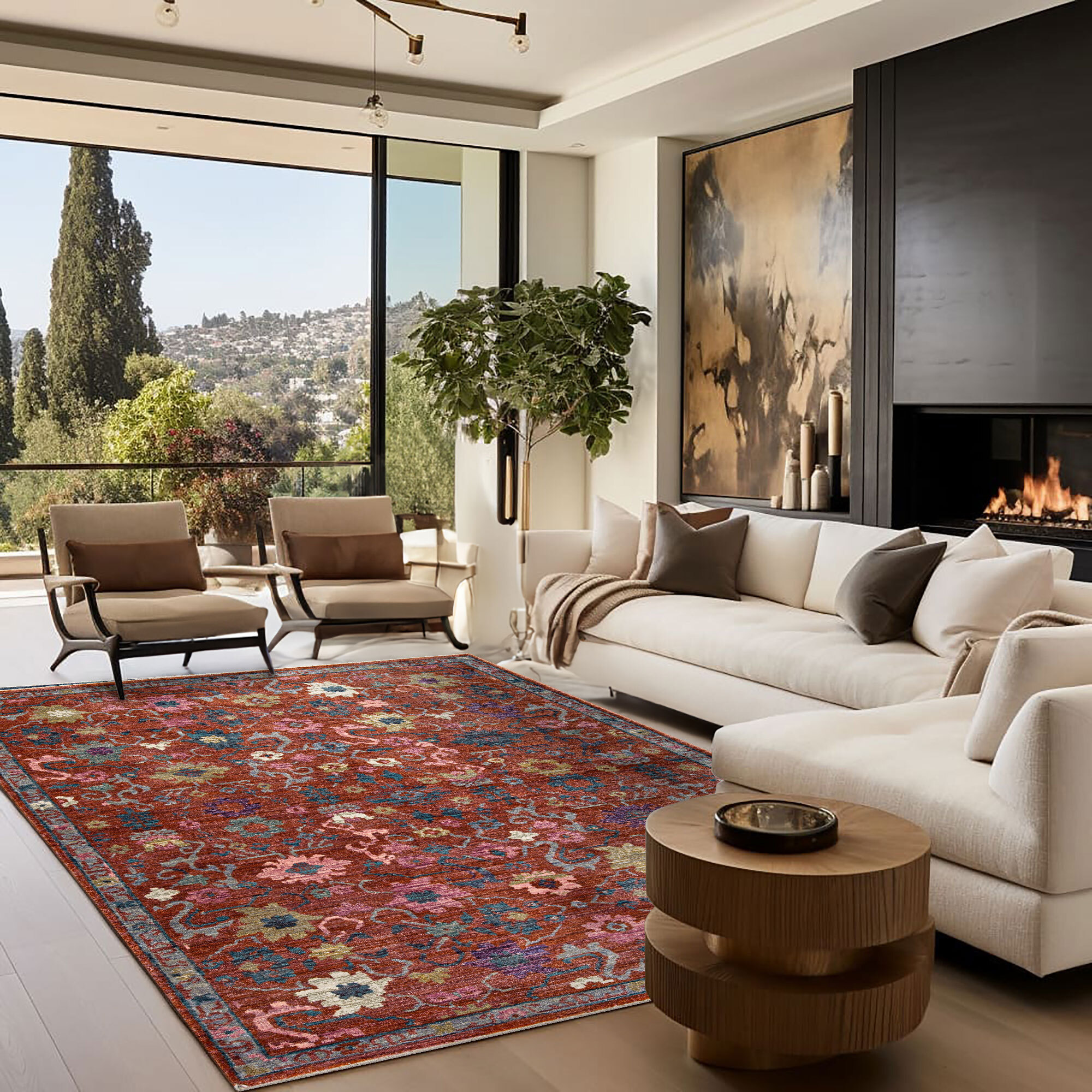 Large View Cora Traditional Floral Motif Rug