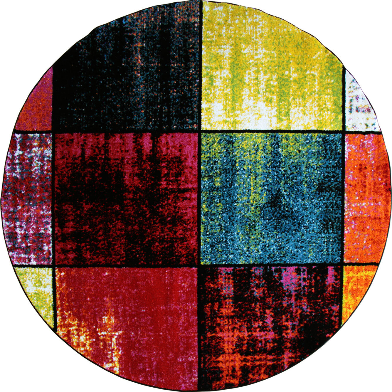 Large View Ellen Modern Square Pattern Rug