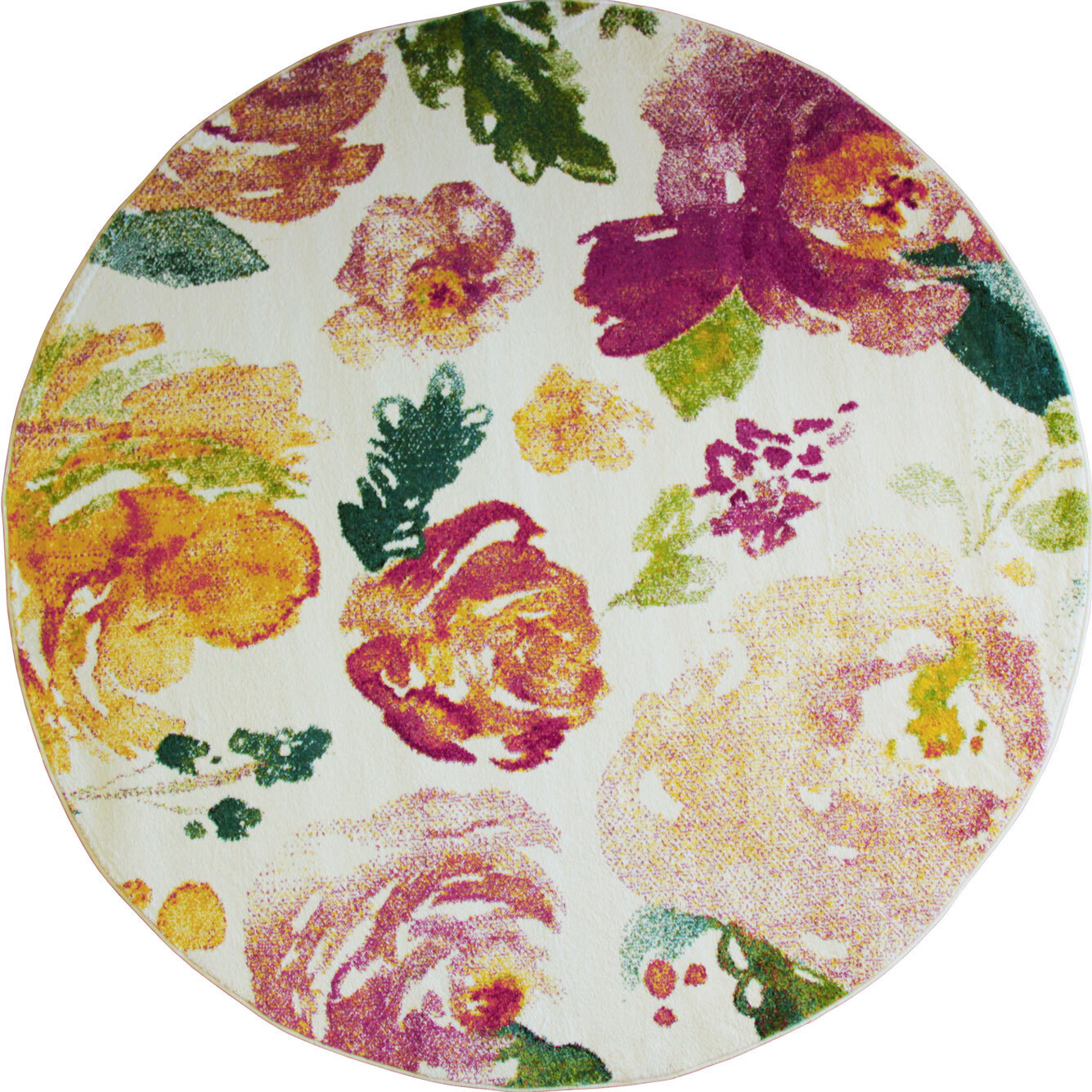 Large View Ellen Watercolor Floral Rug