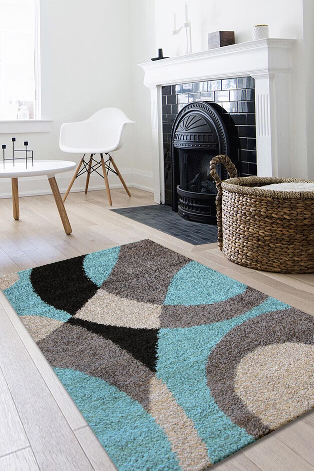 Moss Modern Abstract Shag Rug