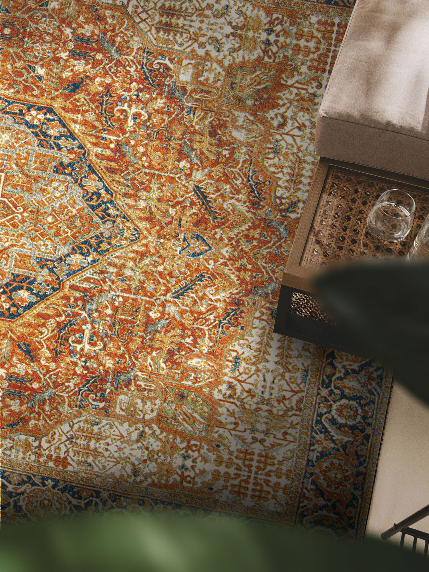 Large View Heriz Red Oriental Medallion Rug