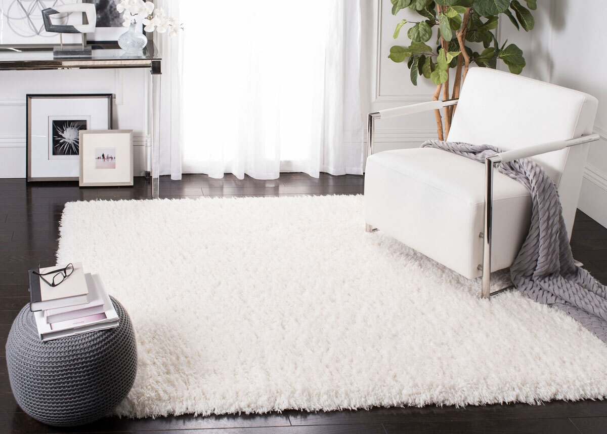 Large View Havana Plain Ivory Shaggy Rug