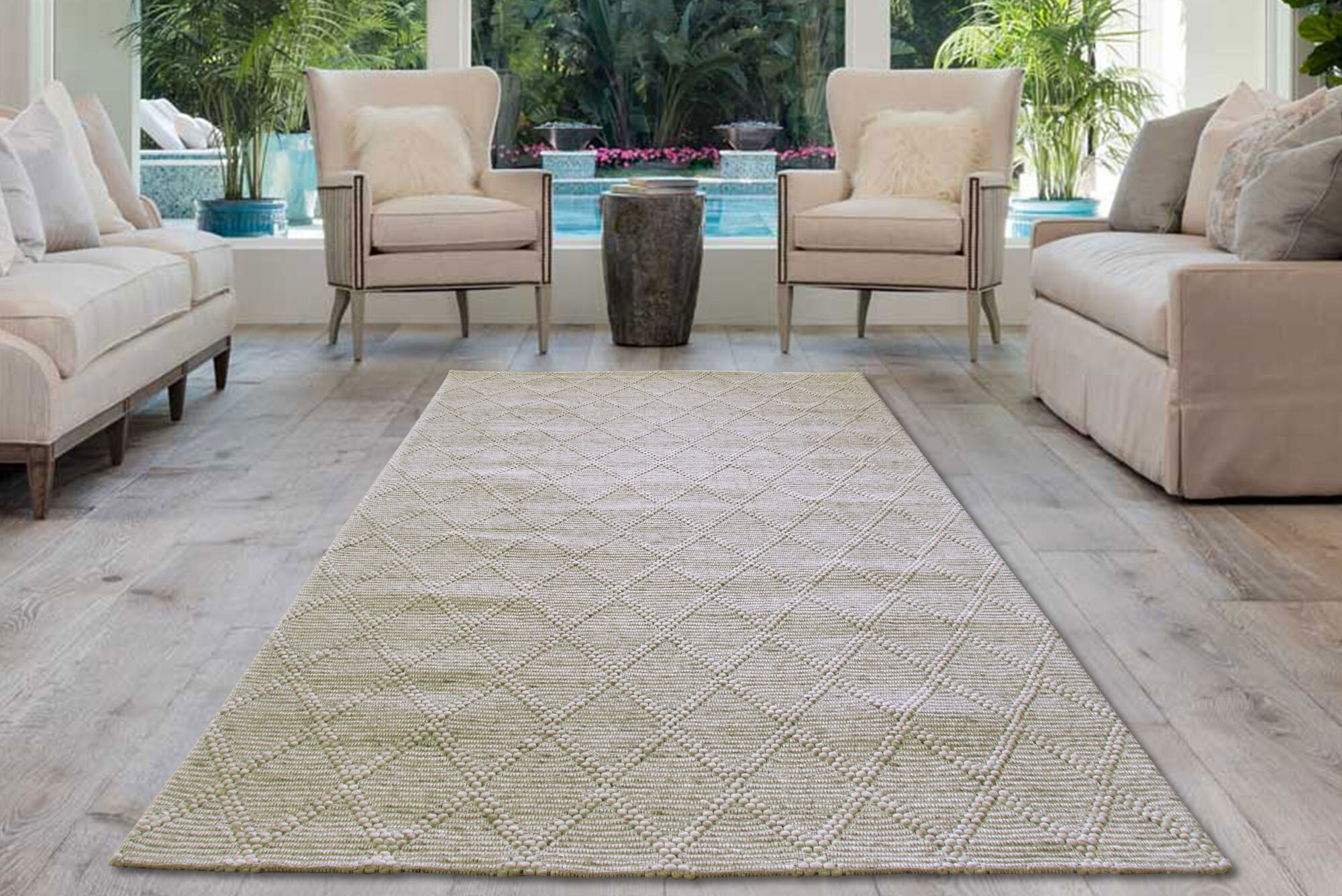 Harper Tan Diamond Wool Rug