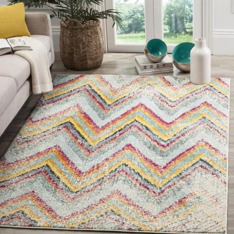 Large View Kara Modern Chevron Striped Rug