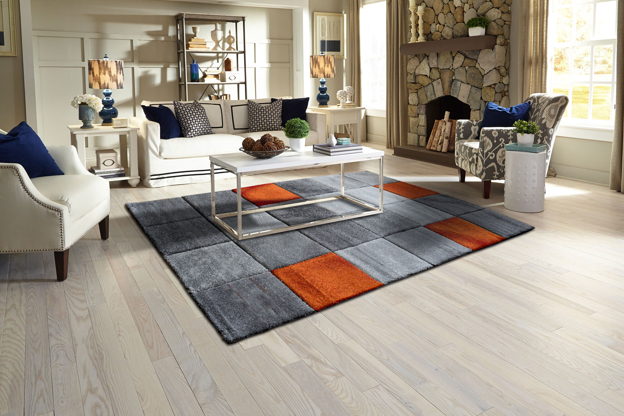 Large View Lucia Modern Square Pattern Rug