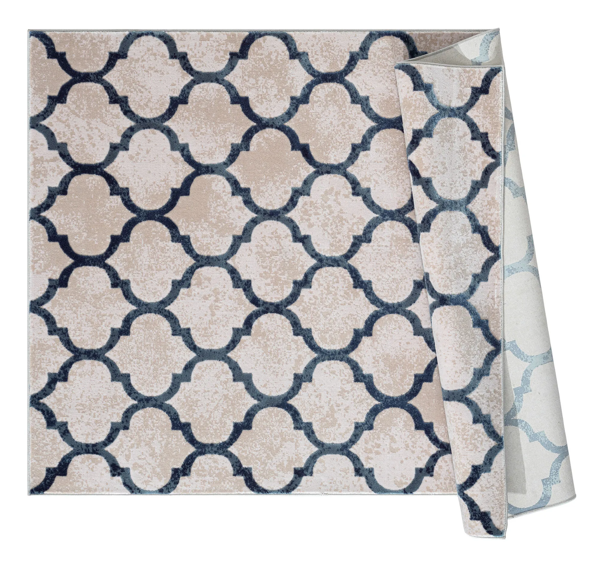 Large View Loren Blue Moroccan Trellis Rug