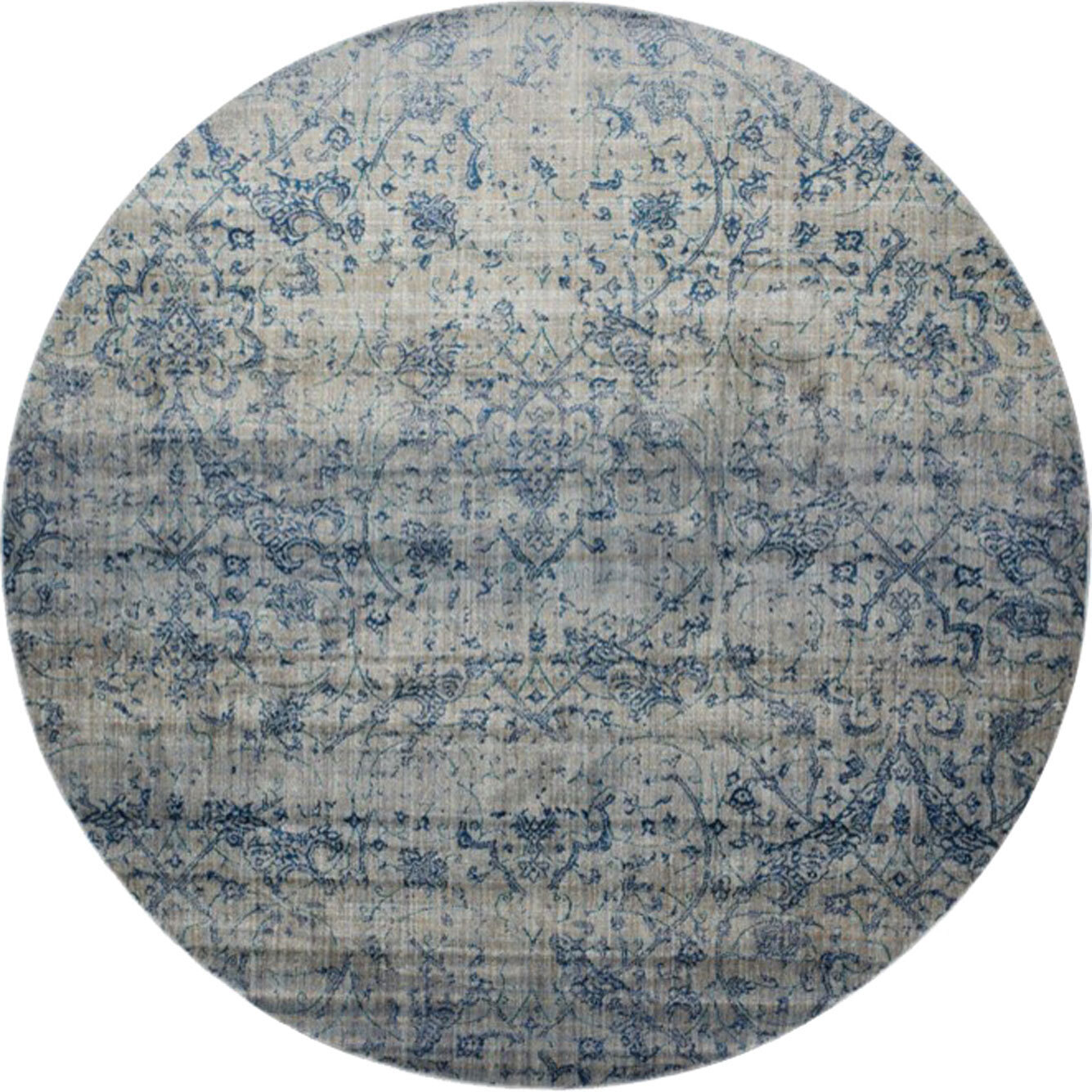 Large View Melanie Blue Overdyed Floral Rug