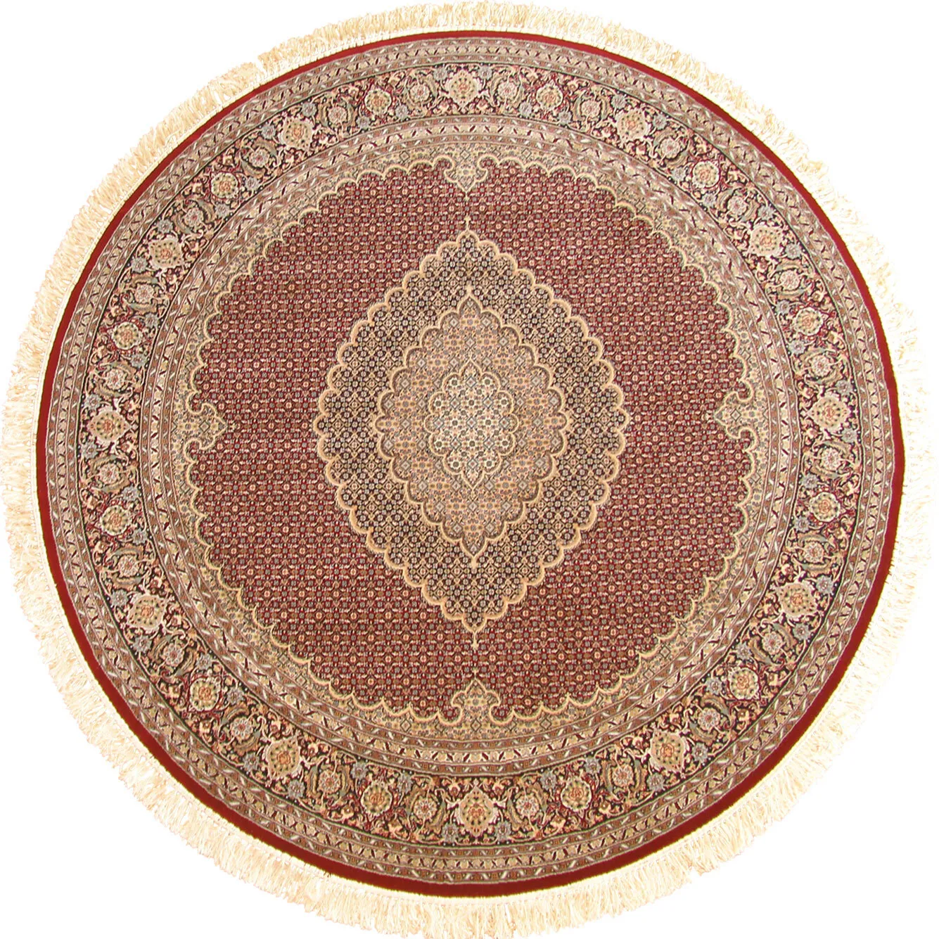 Large View Mona Red Oriental Fringed Rug