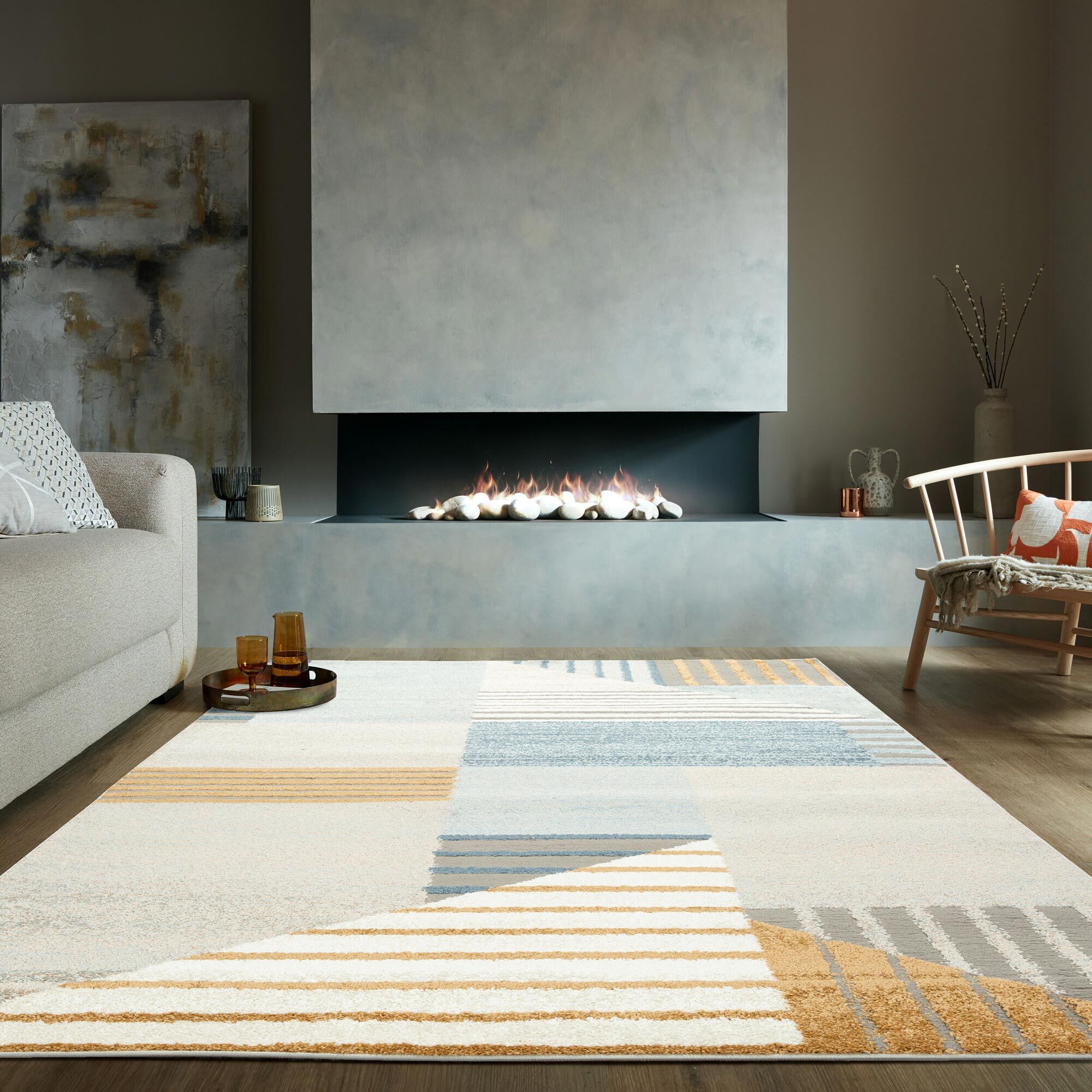Large View Mineral Modern Geometric Rug