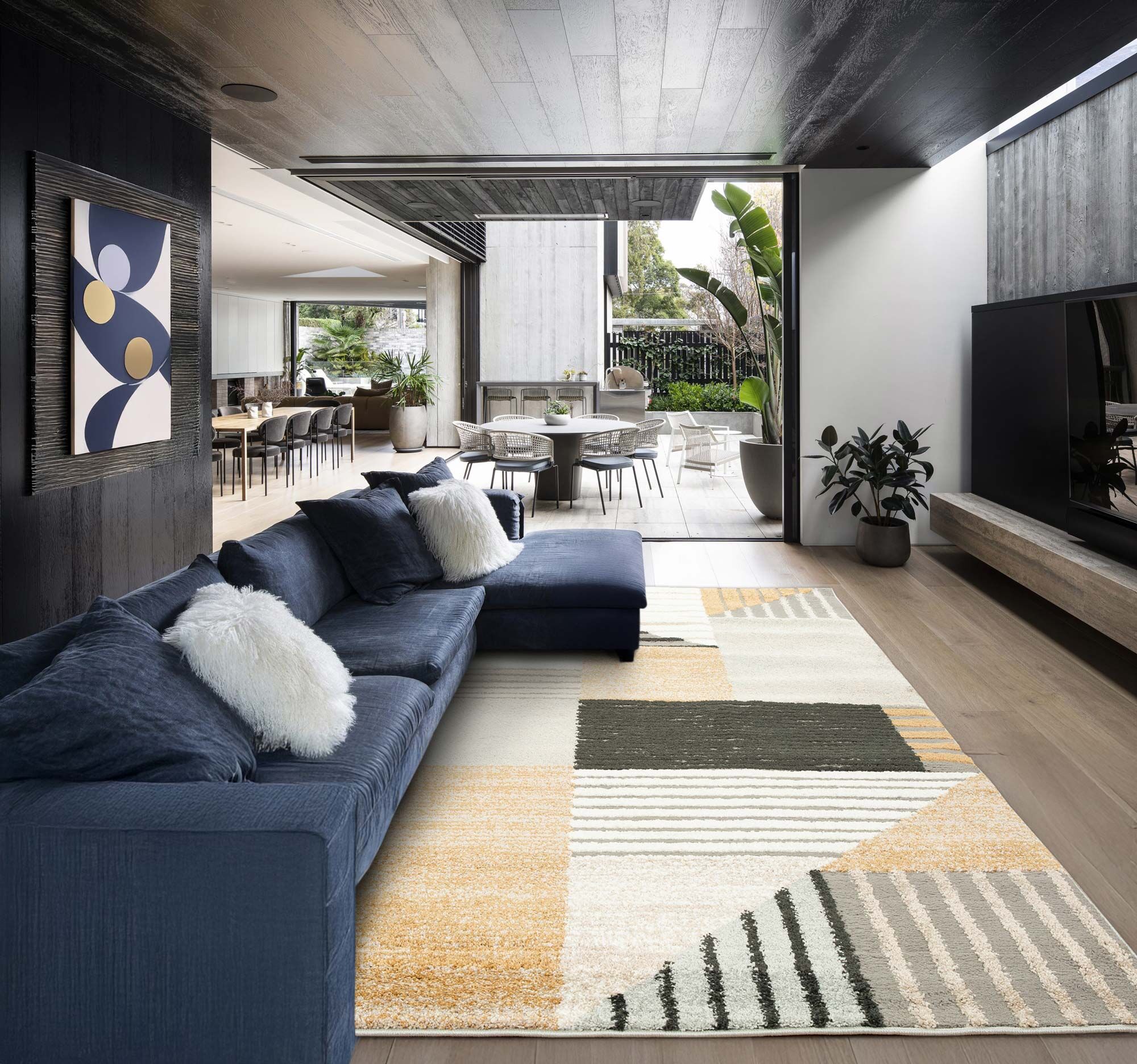 Large View Mineral Modern Geometric Rug