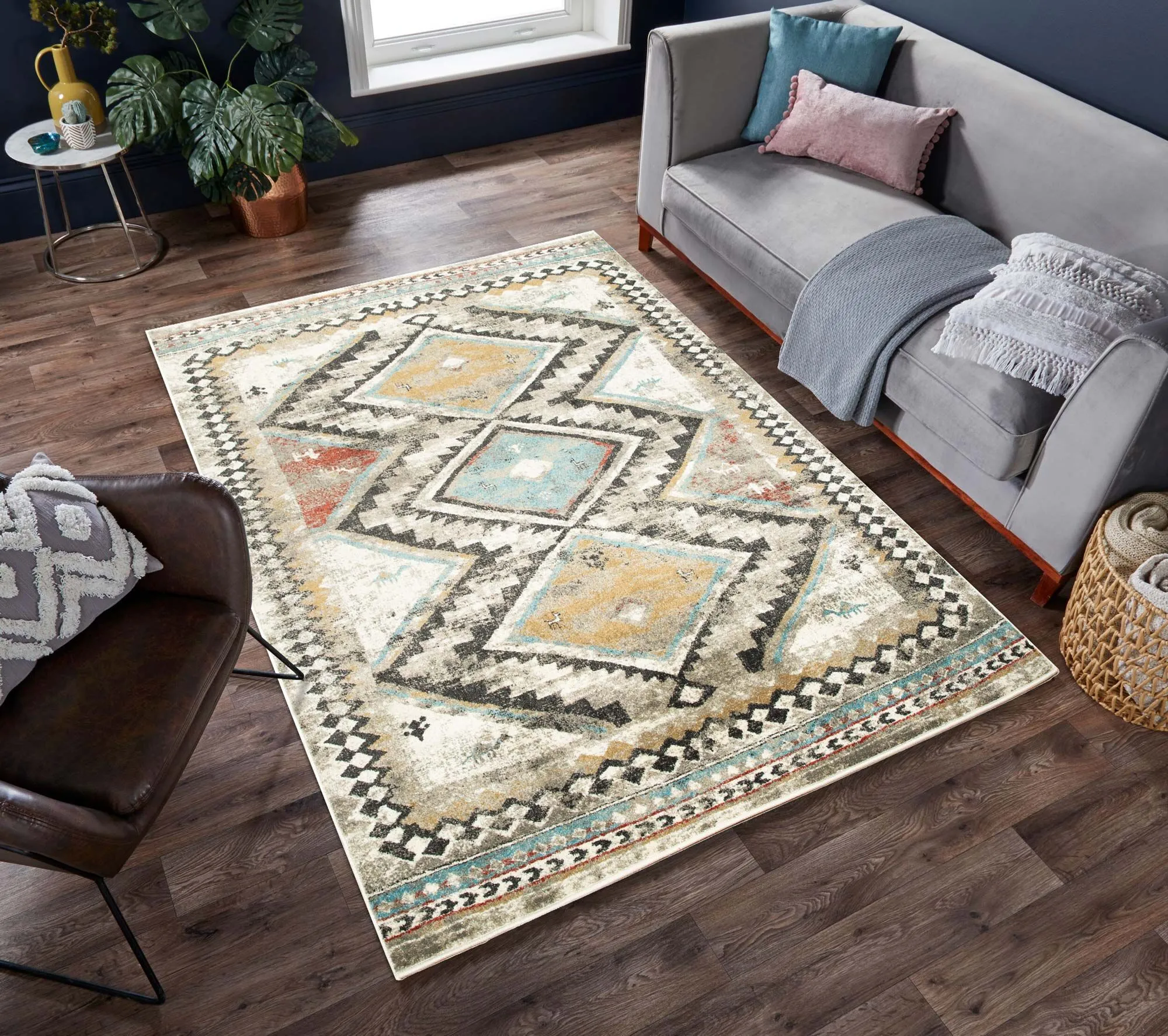 Large View Mobi Geometric Tribal Rug