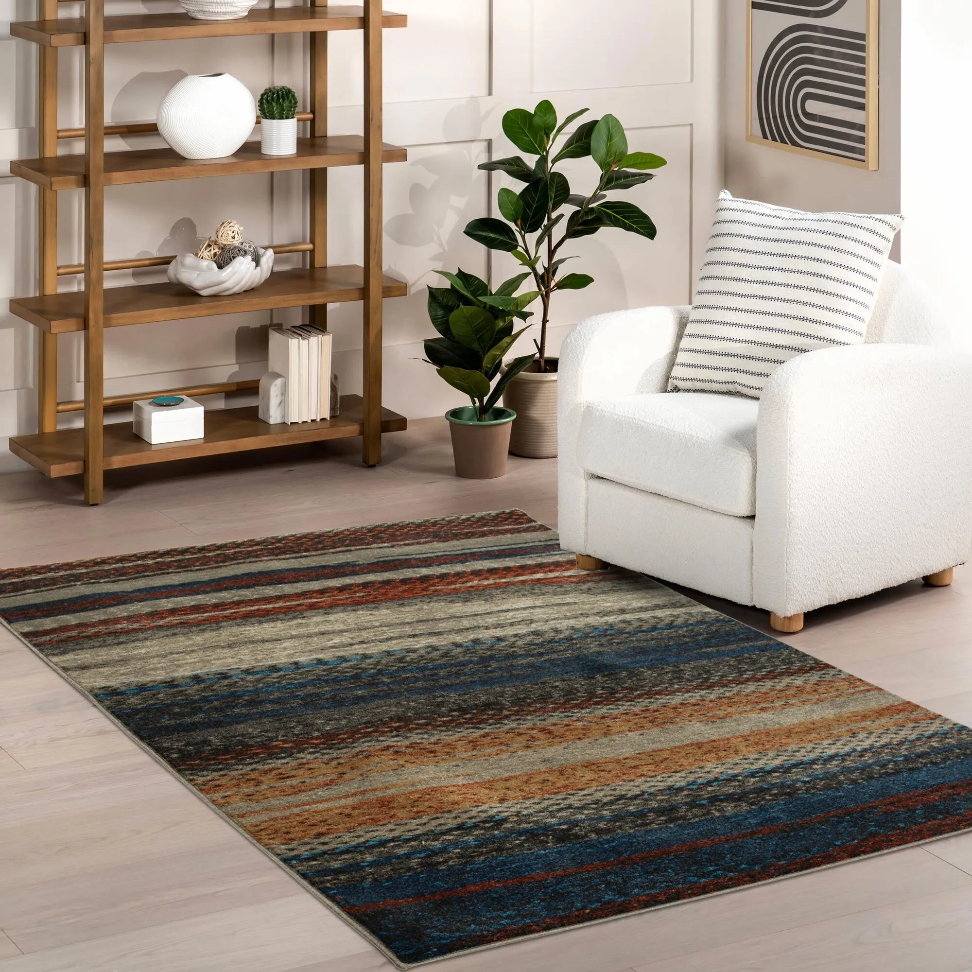 Large View Mobi Multi Striped Rug