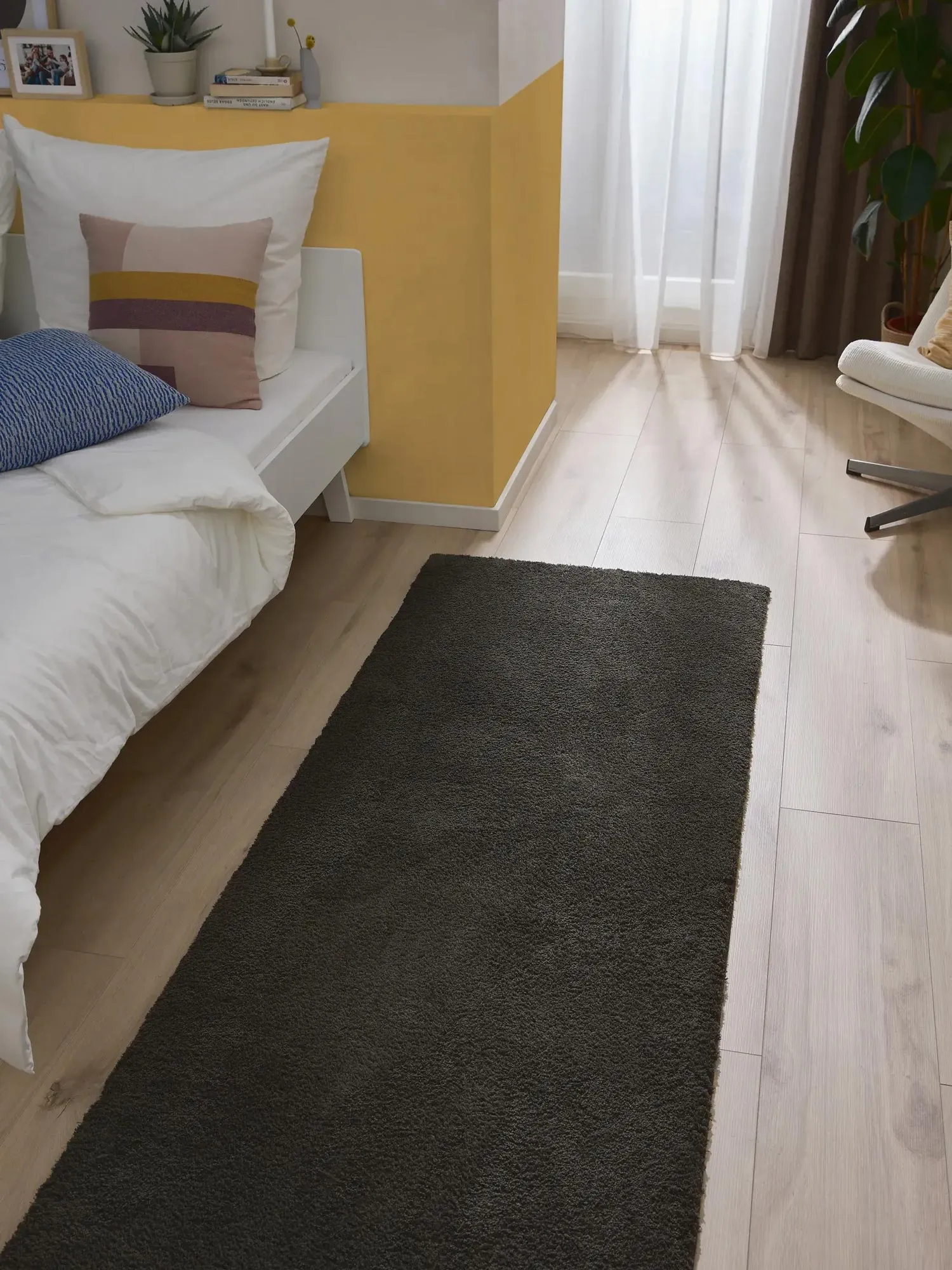 Mojito Plain Black Shaggy Rug