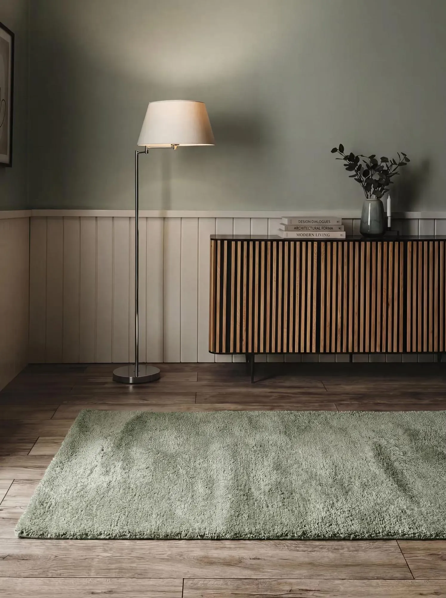 Mojito Plain Green Shaggy Rug