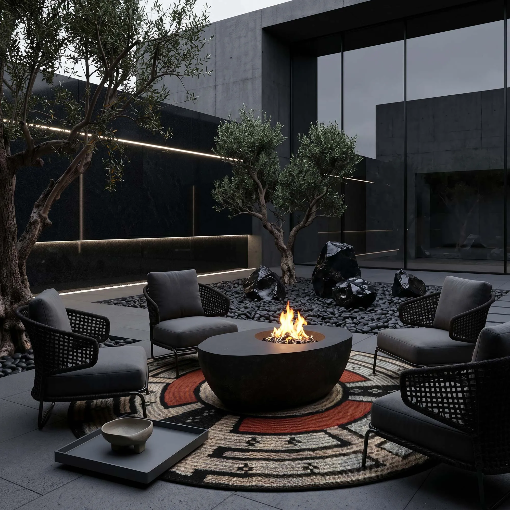 Mystique Geometric Round Rug