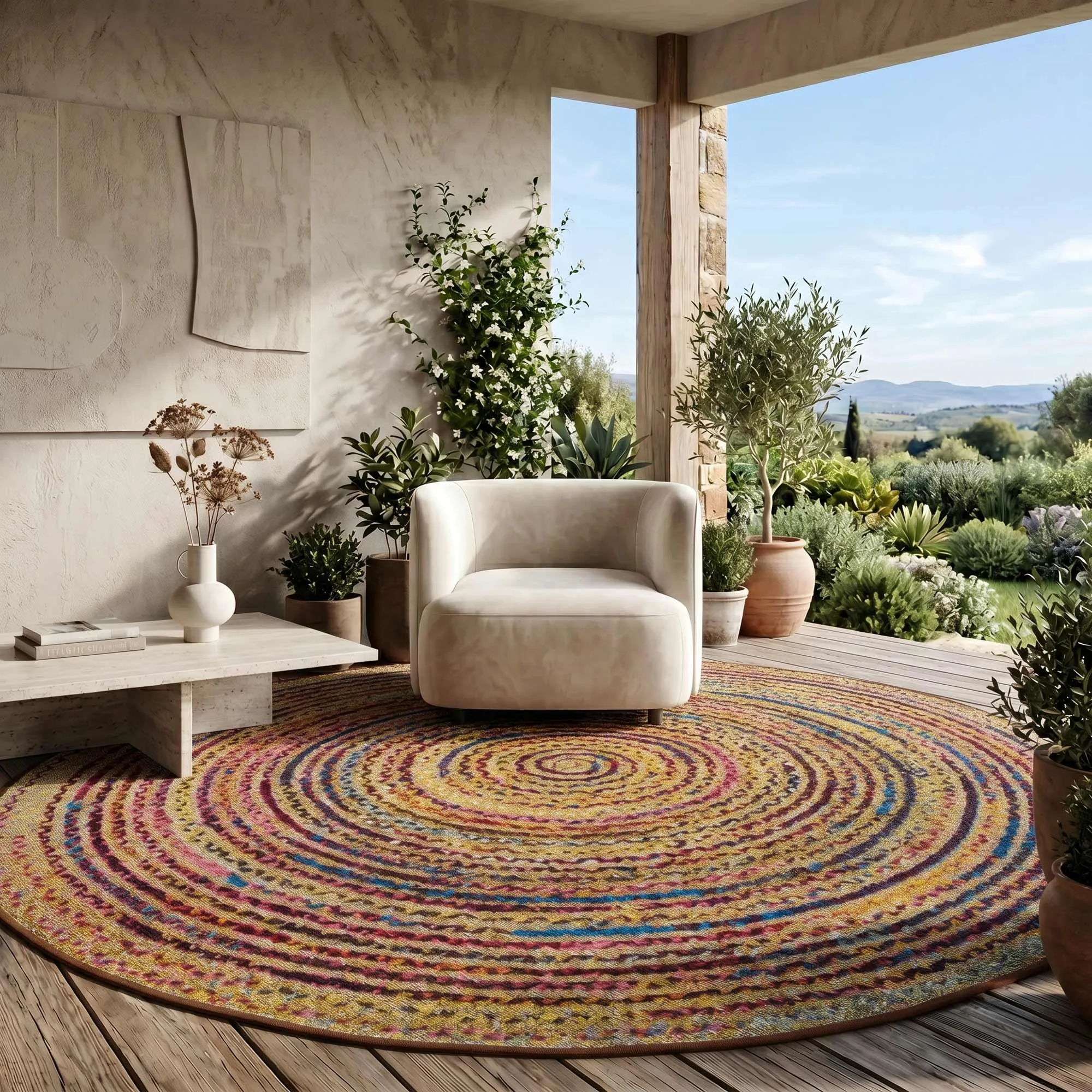 Mystique Round Outdoor Rug