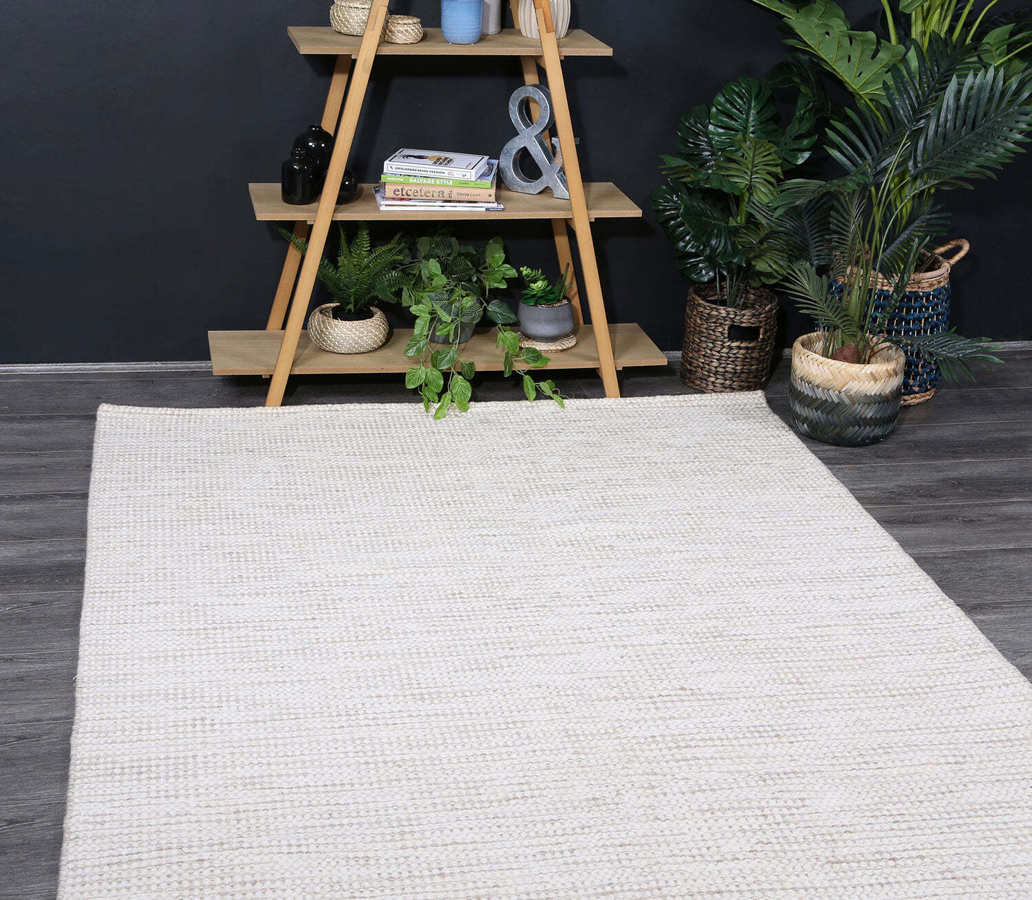 Natura Beige Wool Flatweave Rug