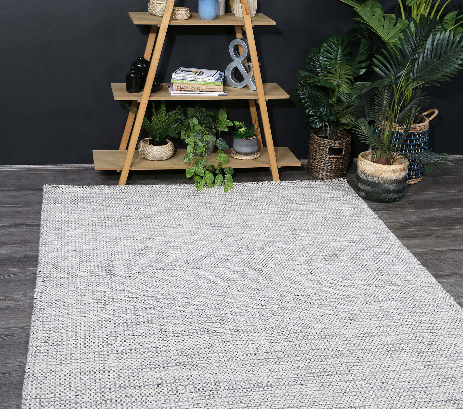 Natura Grey Wool Flatweave Rug