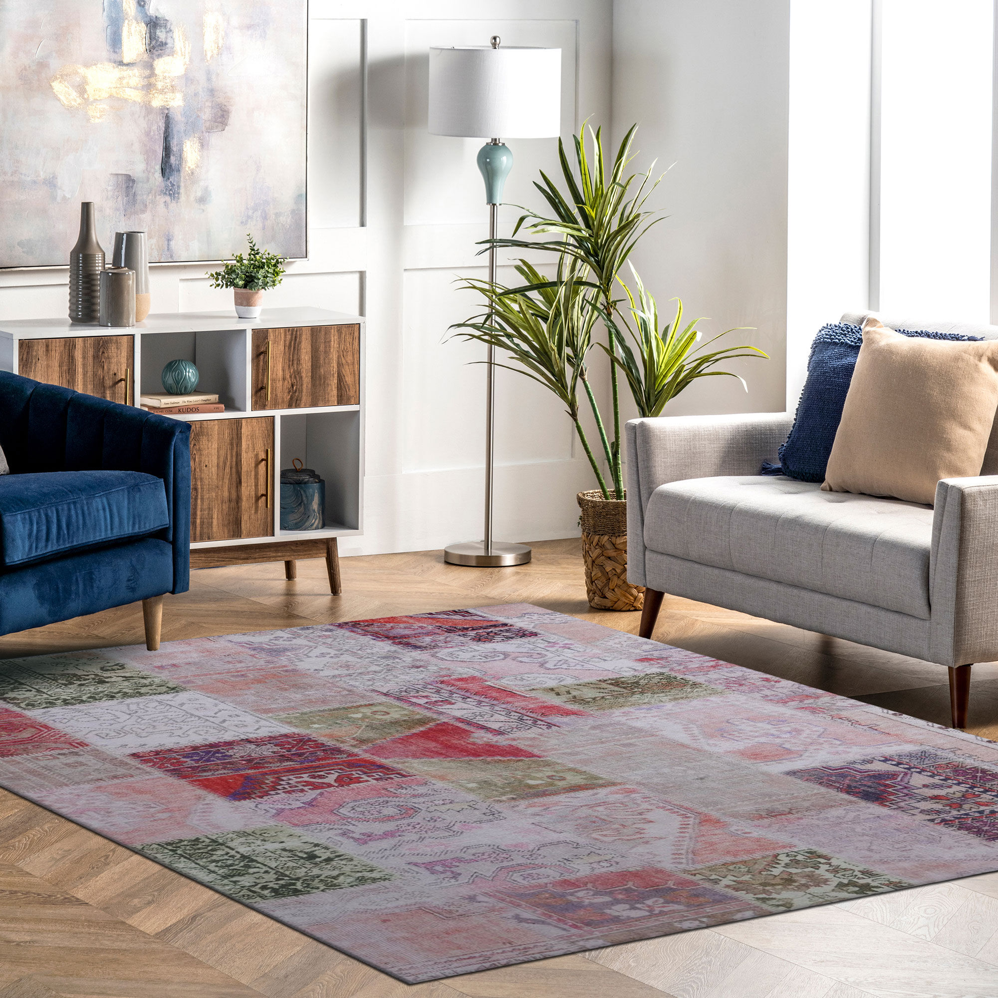 Large View Noble Traditional Patchwork Rug