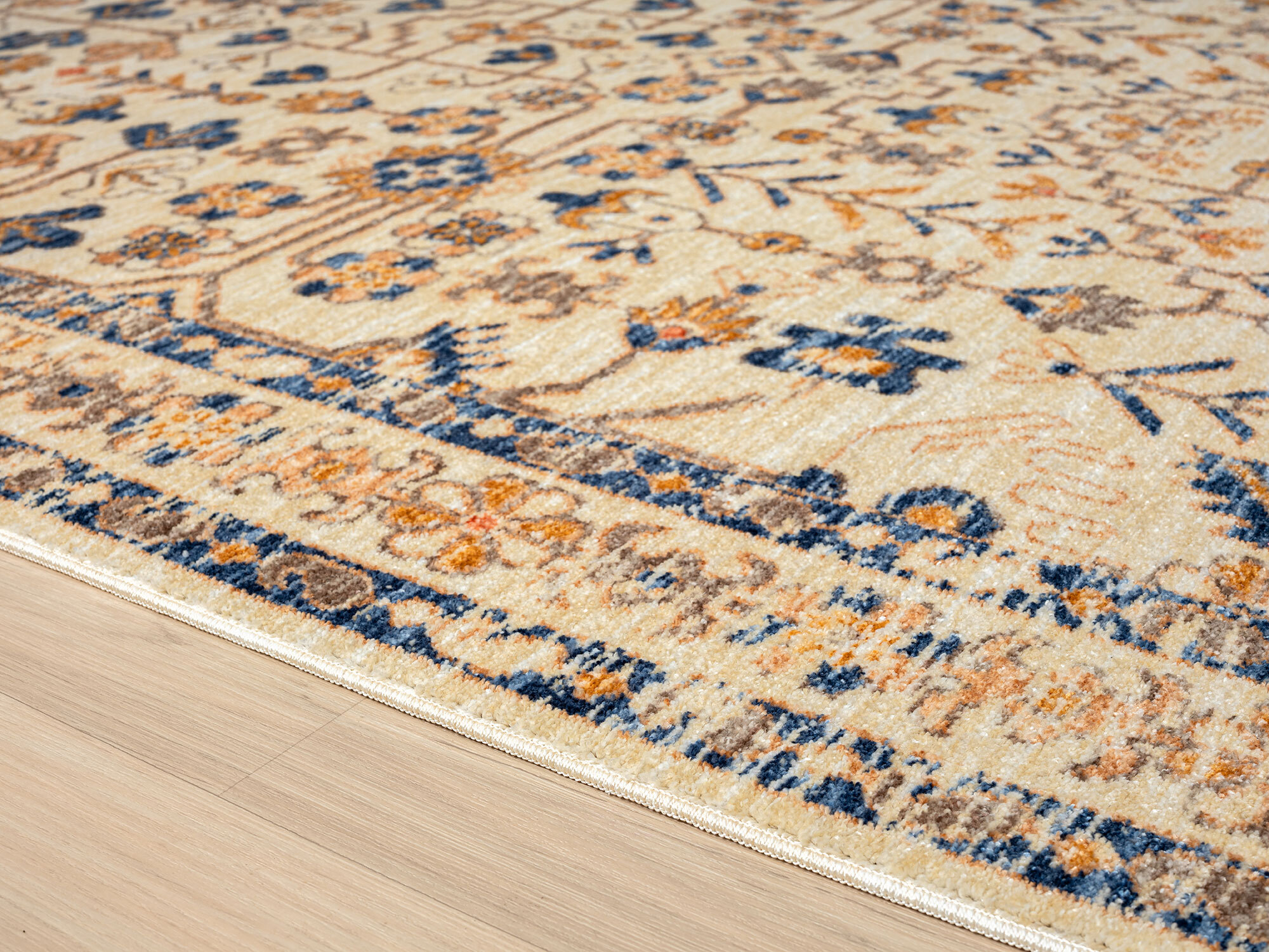 Large View Opal Traditional Floral Border Rug