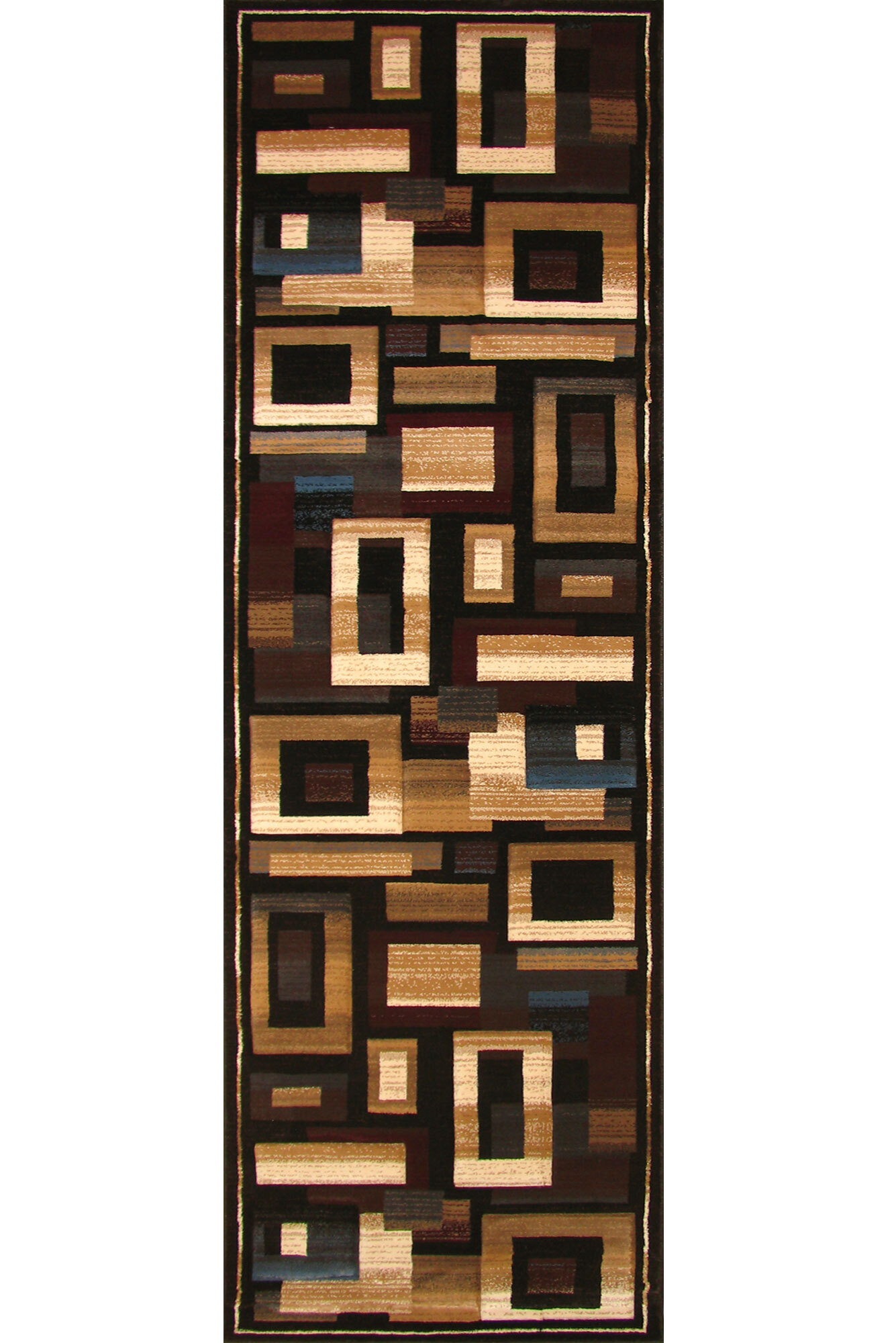 Large View Panama Square Pattern Rug