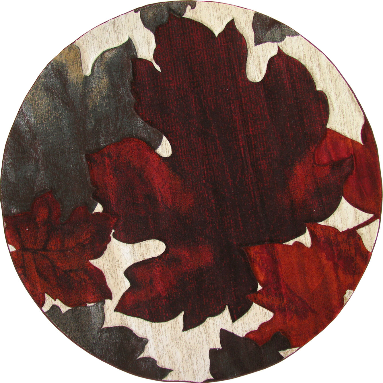 Large View Panama Carved Leaf Pattern Rug