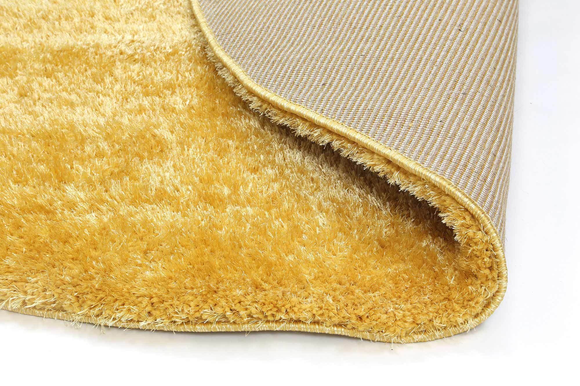 Large View Palace Plain Yellow Shaggy Rug