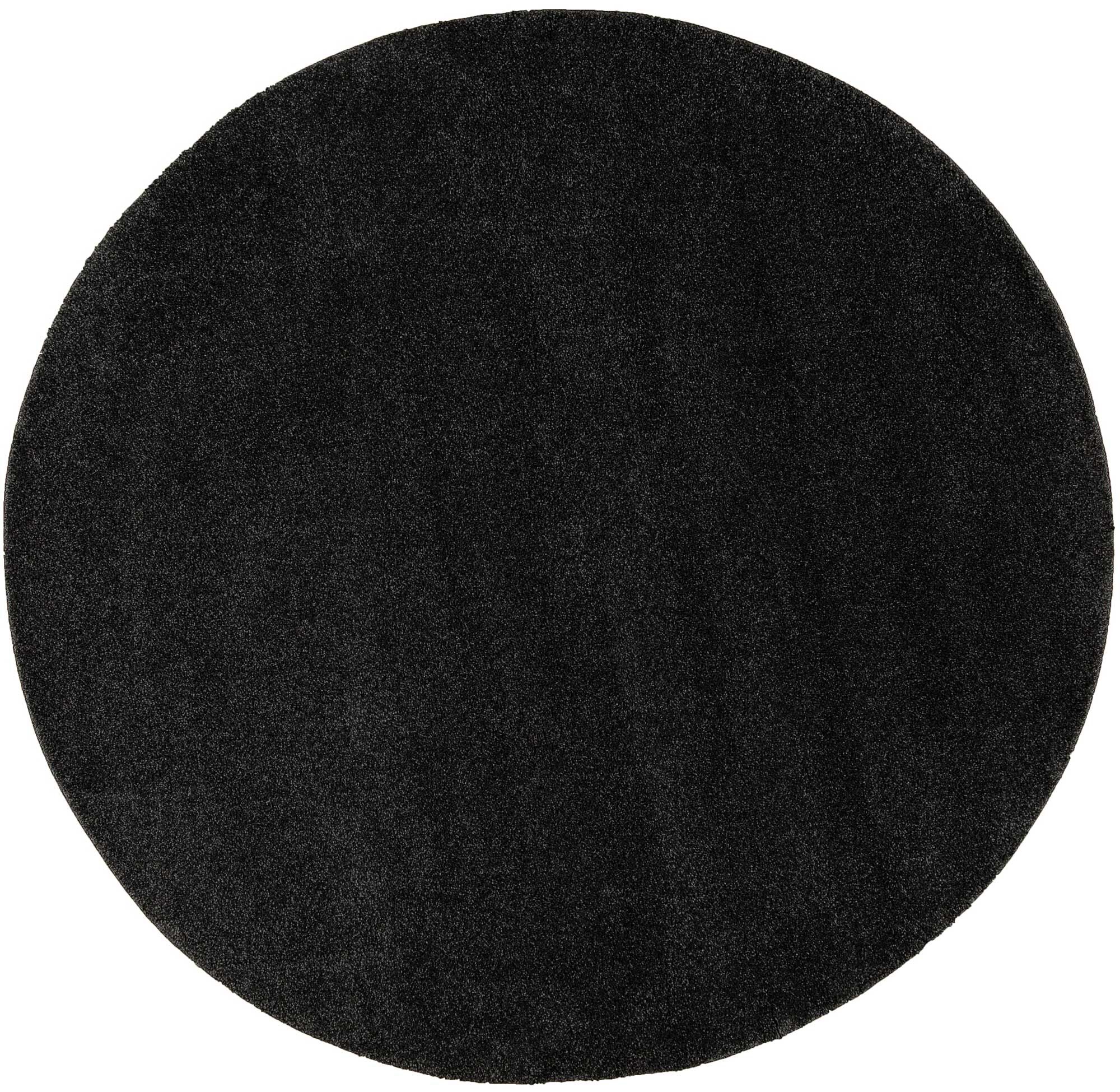 Large View Plush Plain Black Rug