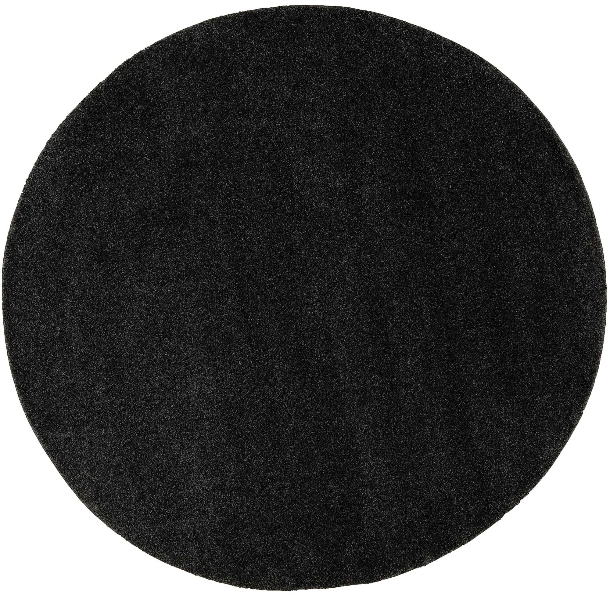 Large View Plush Plain Black Rug
