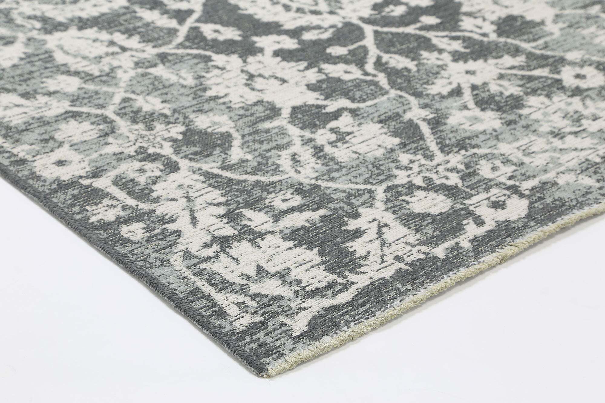 Large View Ryan Grey Transitional Floral Rug