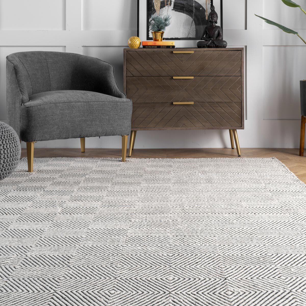 Scandi Ivory Flatweave Wool Rug