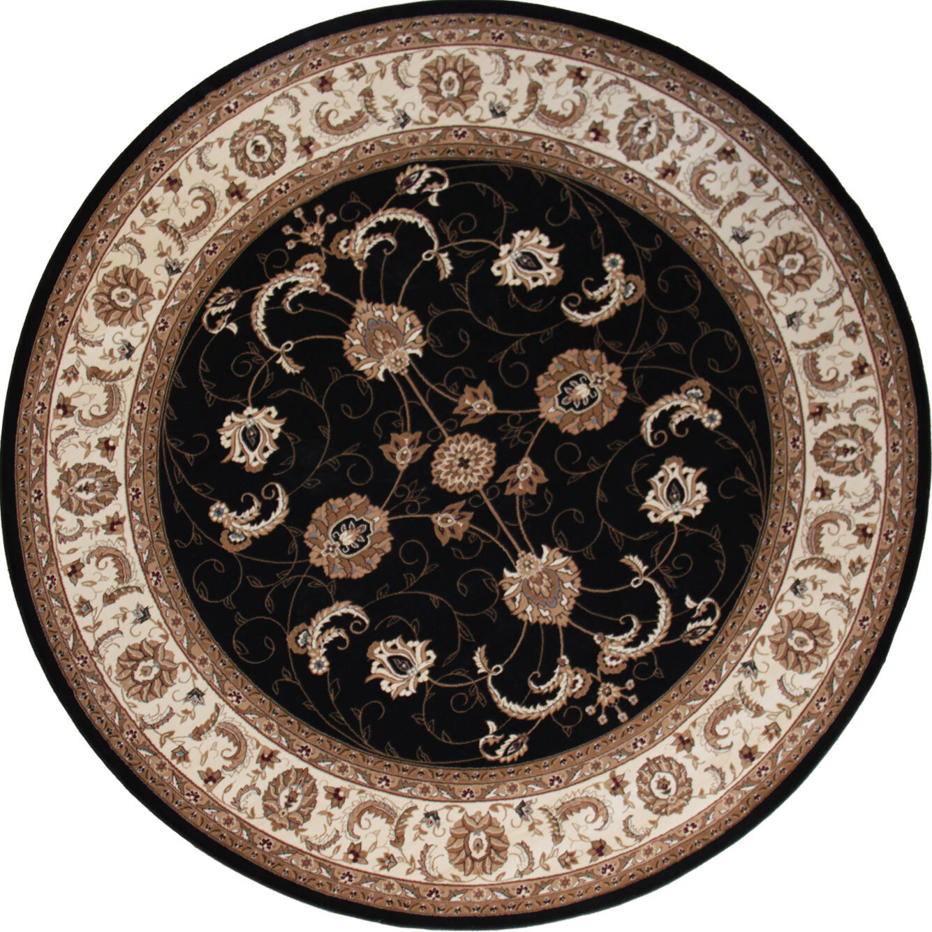 Large View Star Black Traditional Oriental Rug
