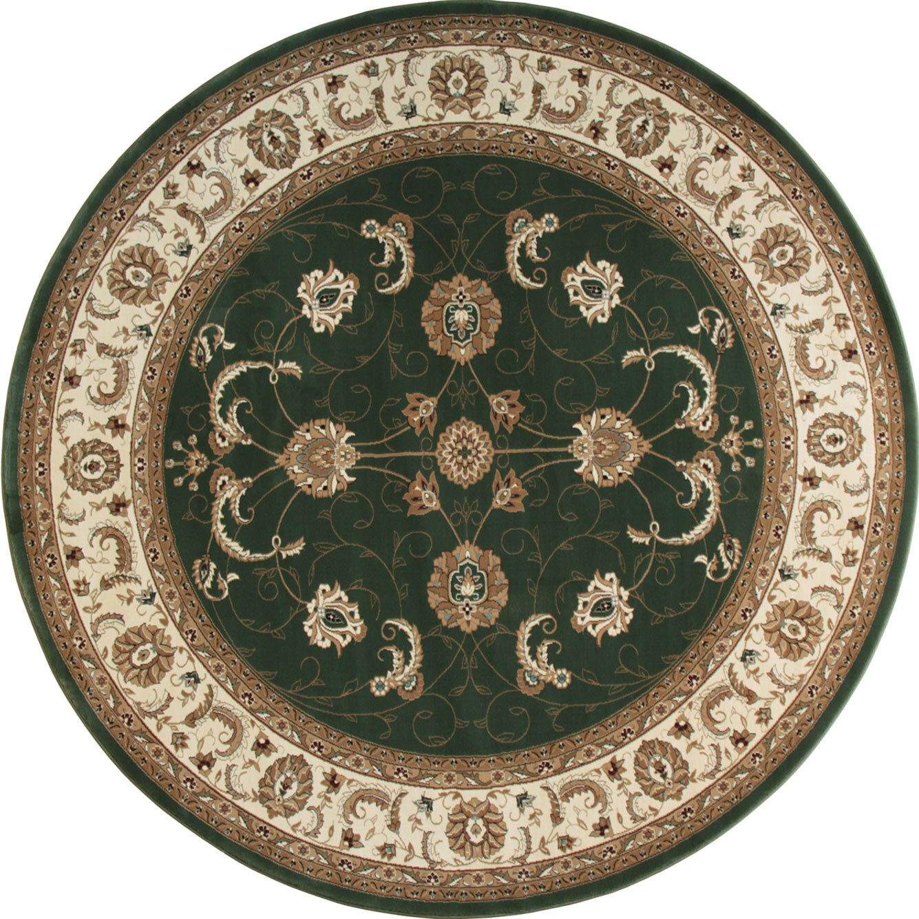 Large View Star Green Traditional Floral Rug