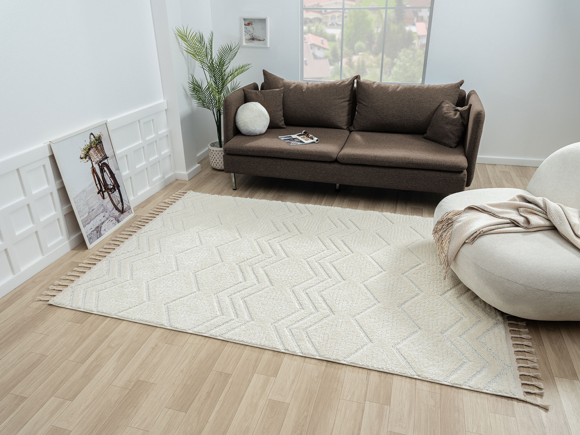 Large View Serenade Modern Chevron Rug