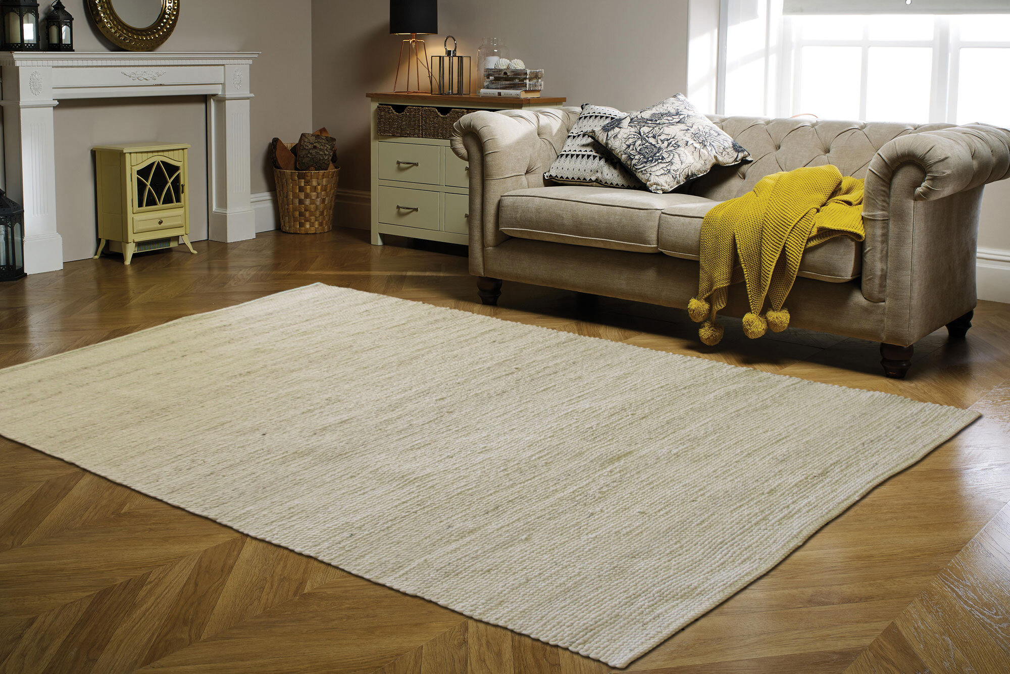 Studio Beige Flatweave Wool Rug