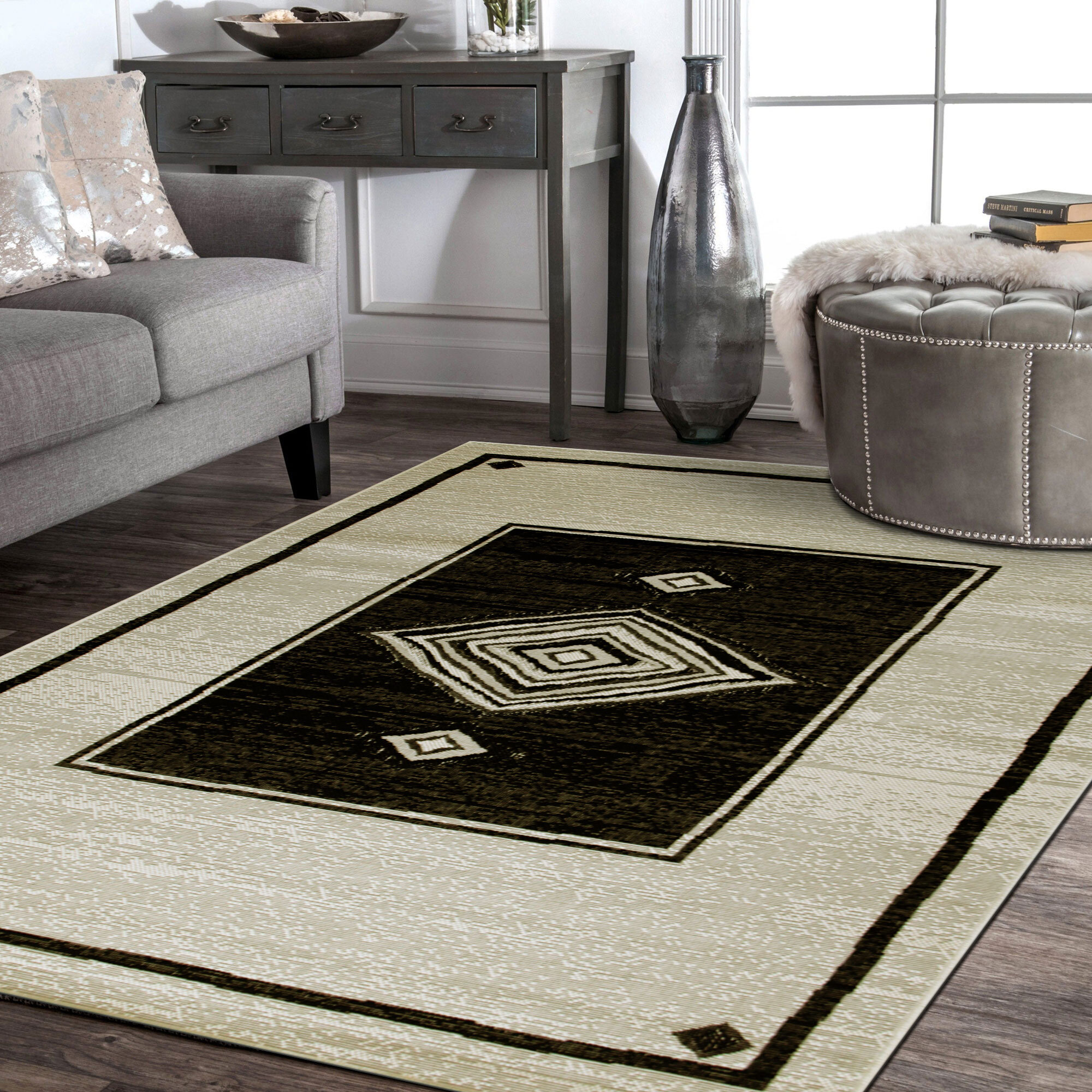 Large View Storm Medallion Flatweave Rug