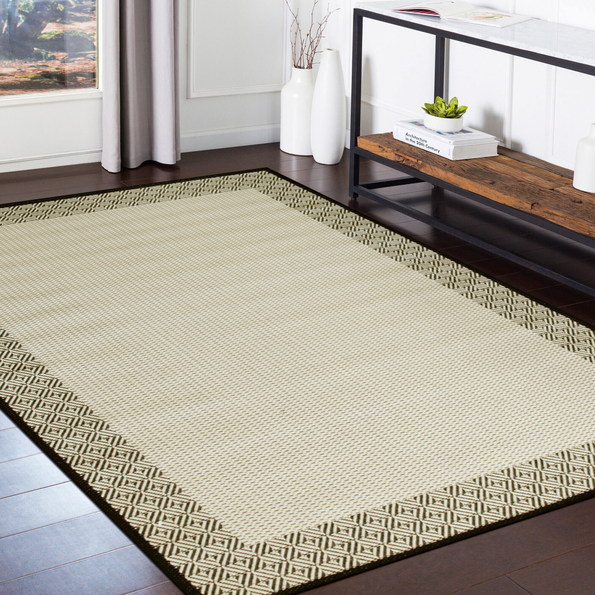 Storm Flatweave Border Rug