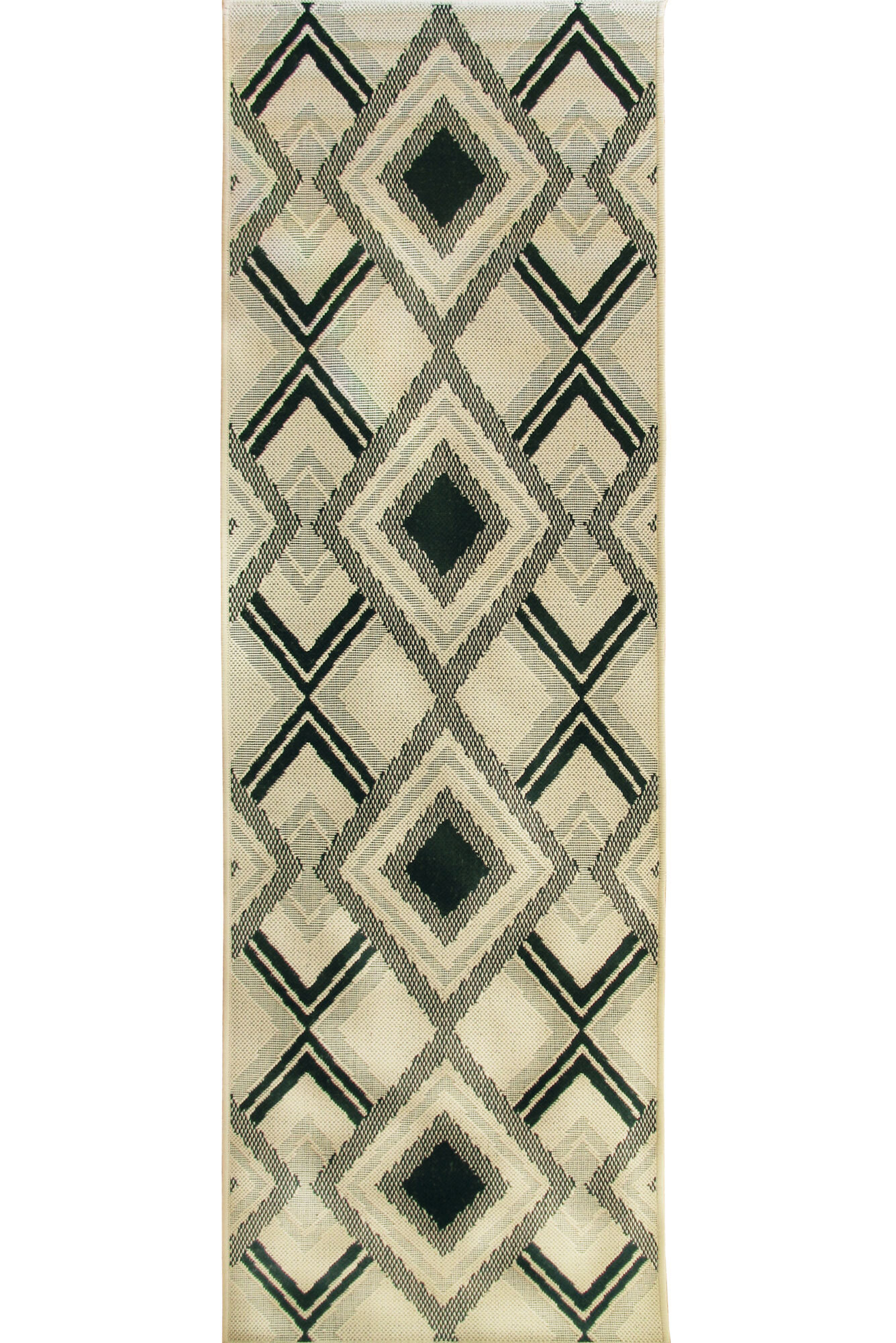 Large View Storm Ivory Diamond Pattern Rug