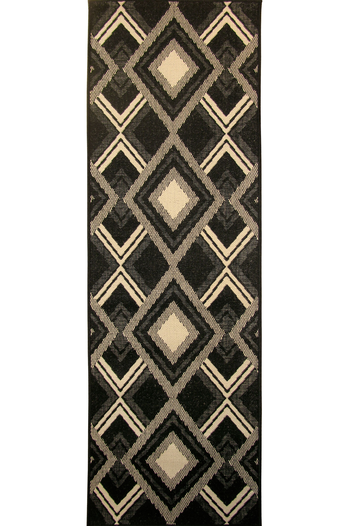 Storm Black Diamond Pattern Rug