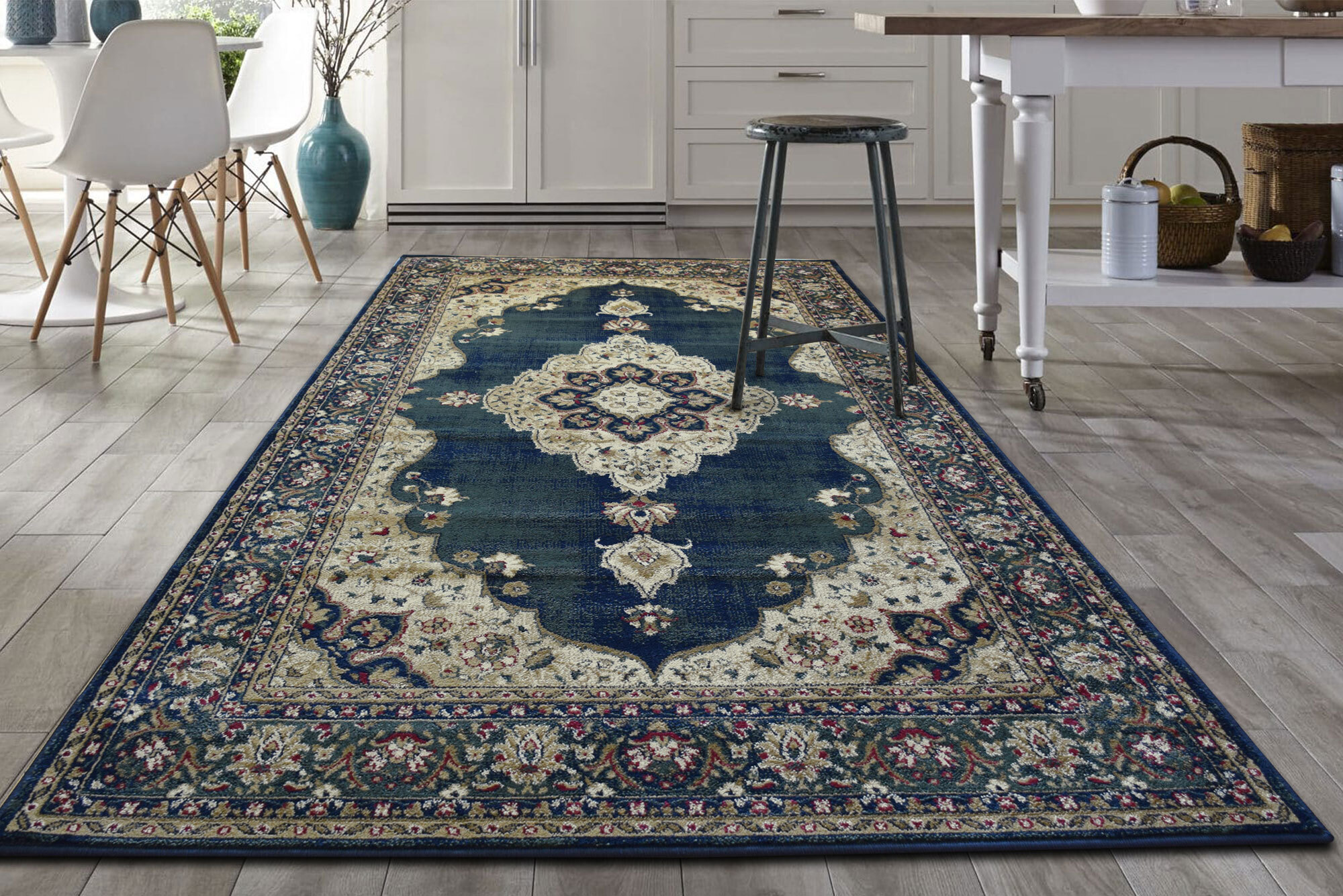 Large View Sydney Blue Classic Medallion Rug