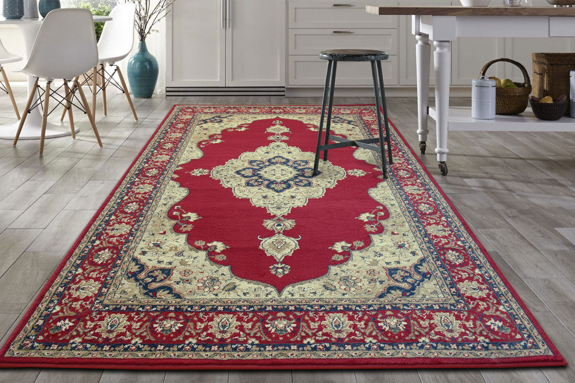 Large View Sydney Red Classic Medallion Rug