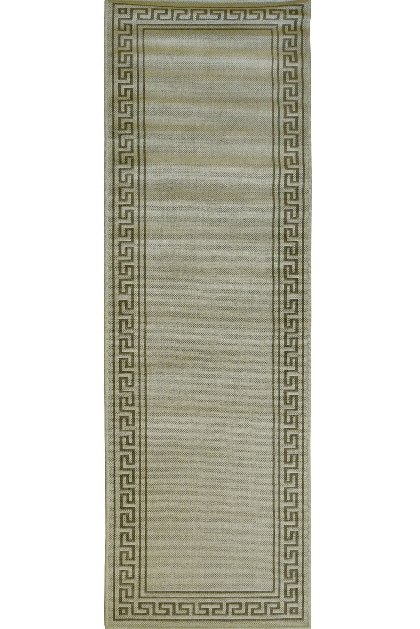 Soleil Beige Greek Key Border Rug