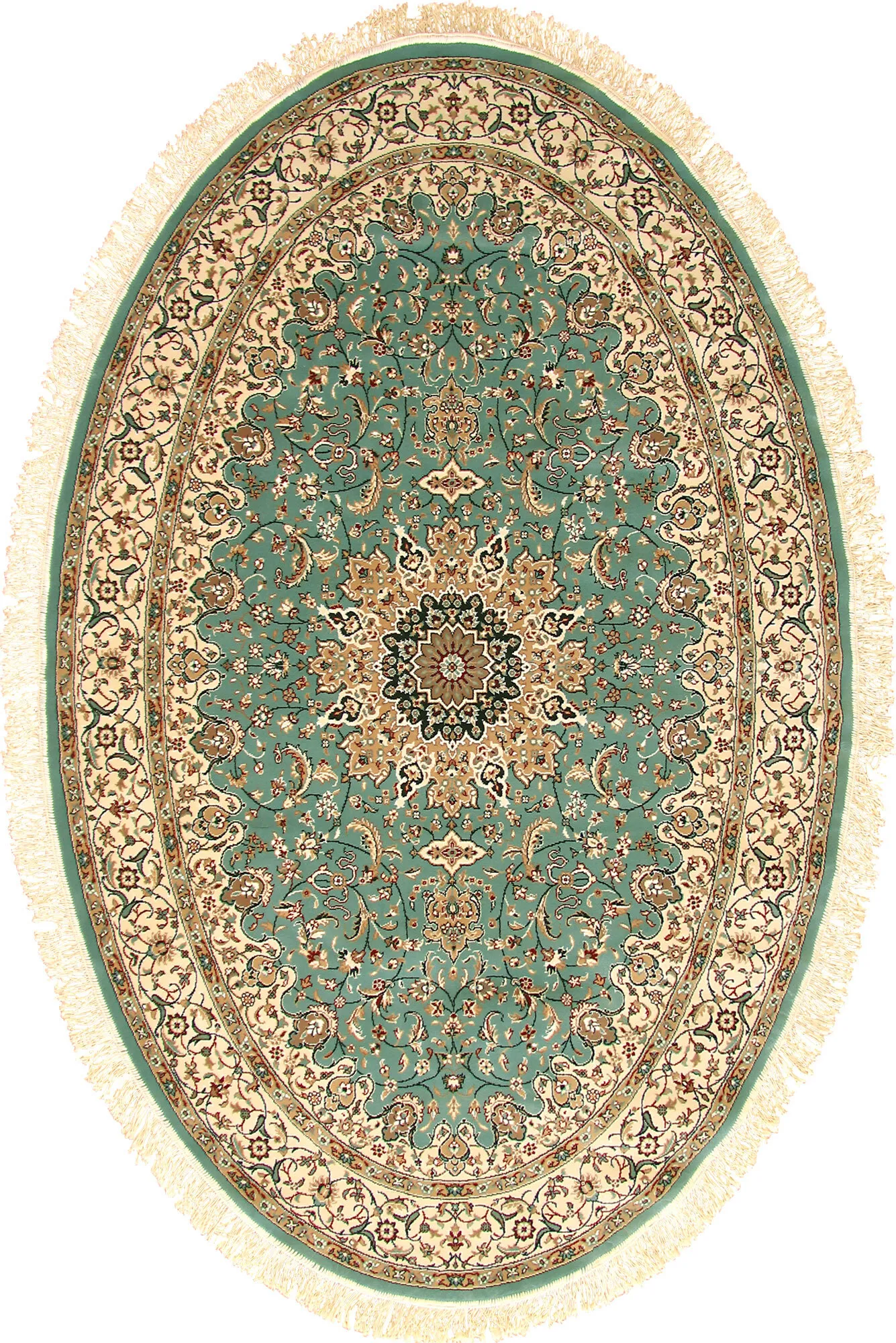 Tapis Blue Traditional Fringed Rug