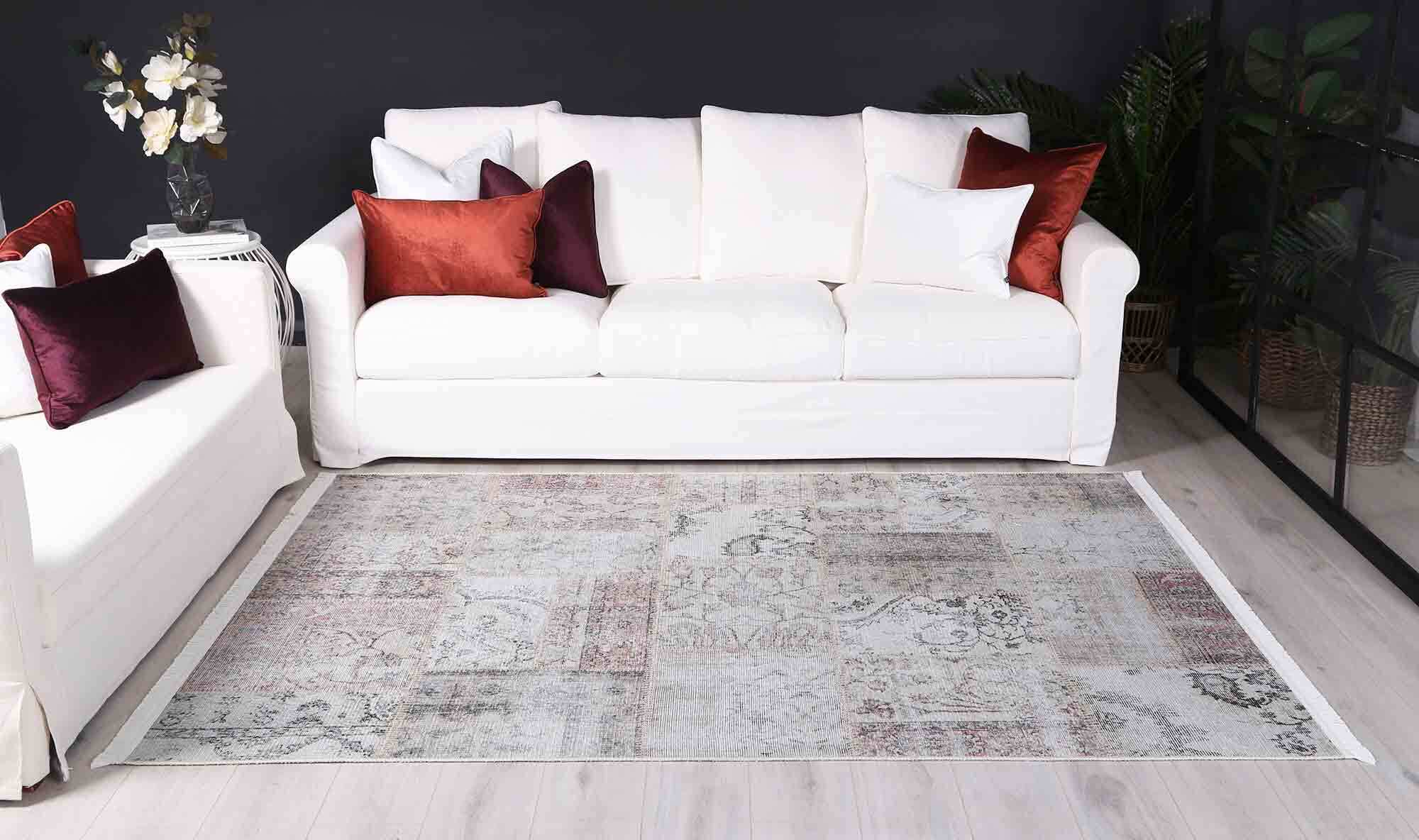 Large View Victoria Washable Patchwork Rug