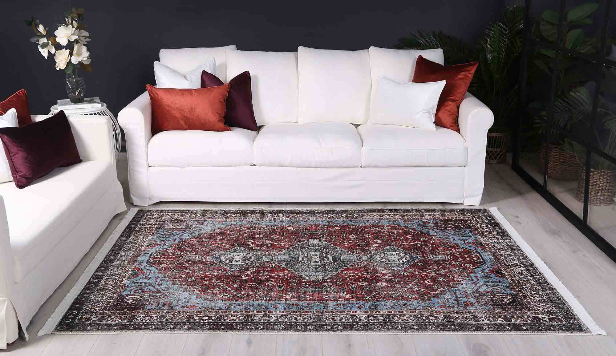 Large View Victoria Vintage Look Cotton Rug