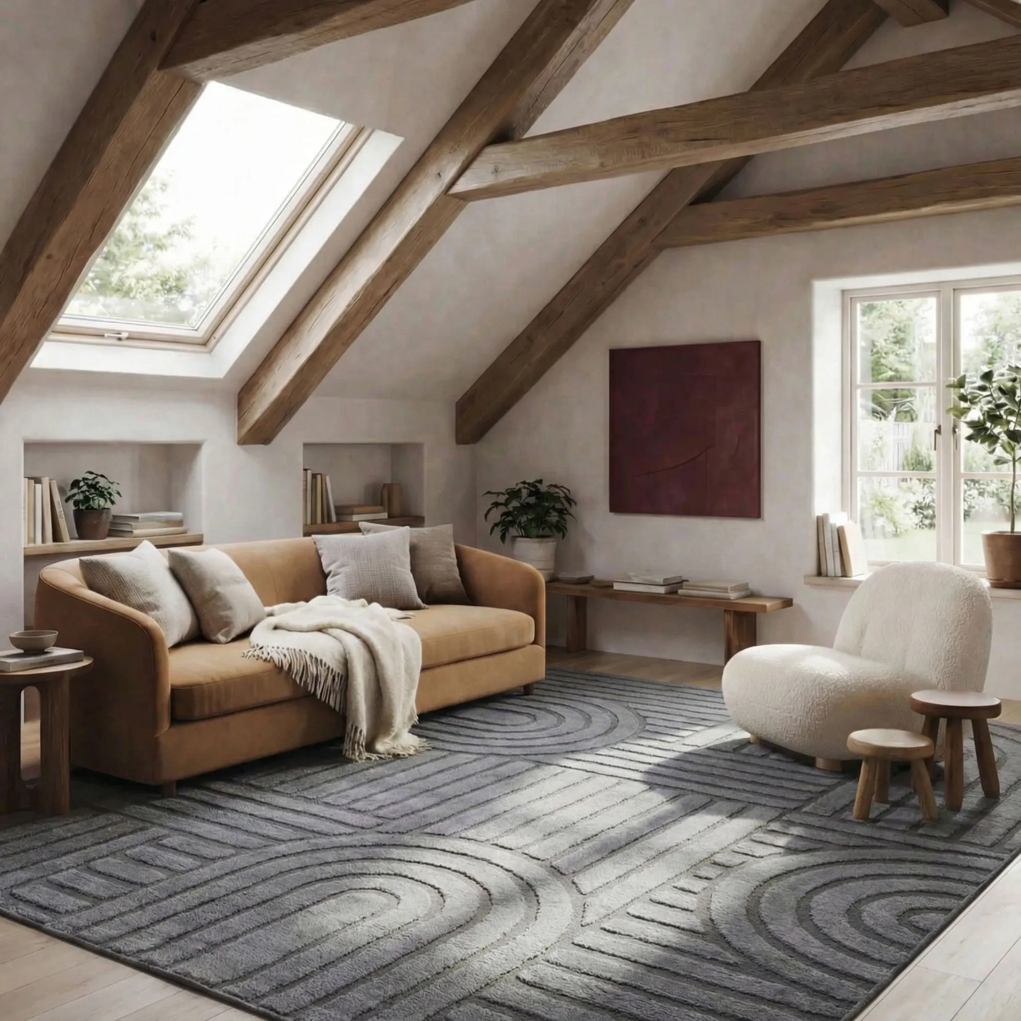 Viper Dark Grey Modern Arch Rug